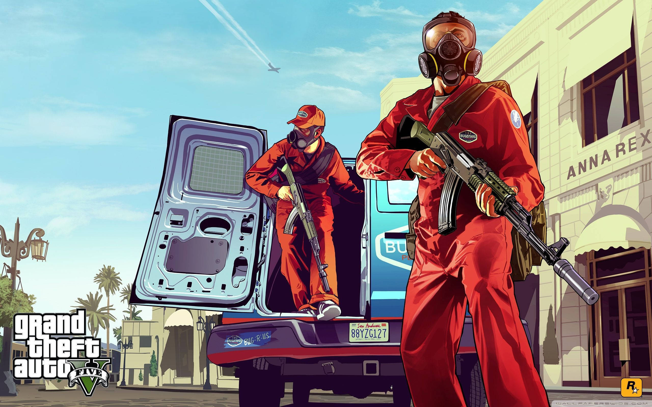 1080p GTA 5 बैंक डकैती वॉलपेपर