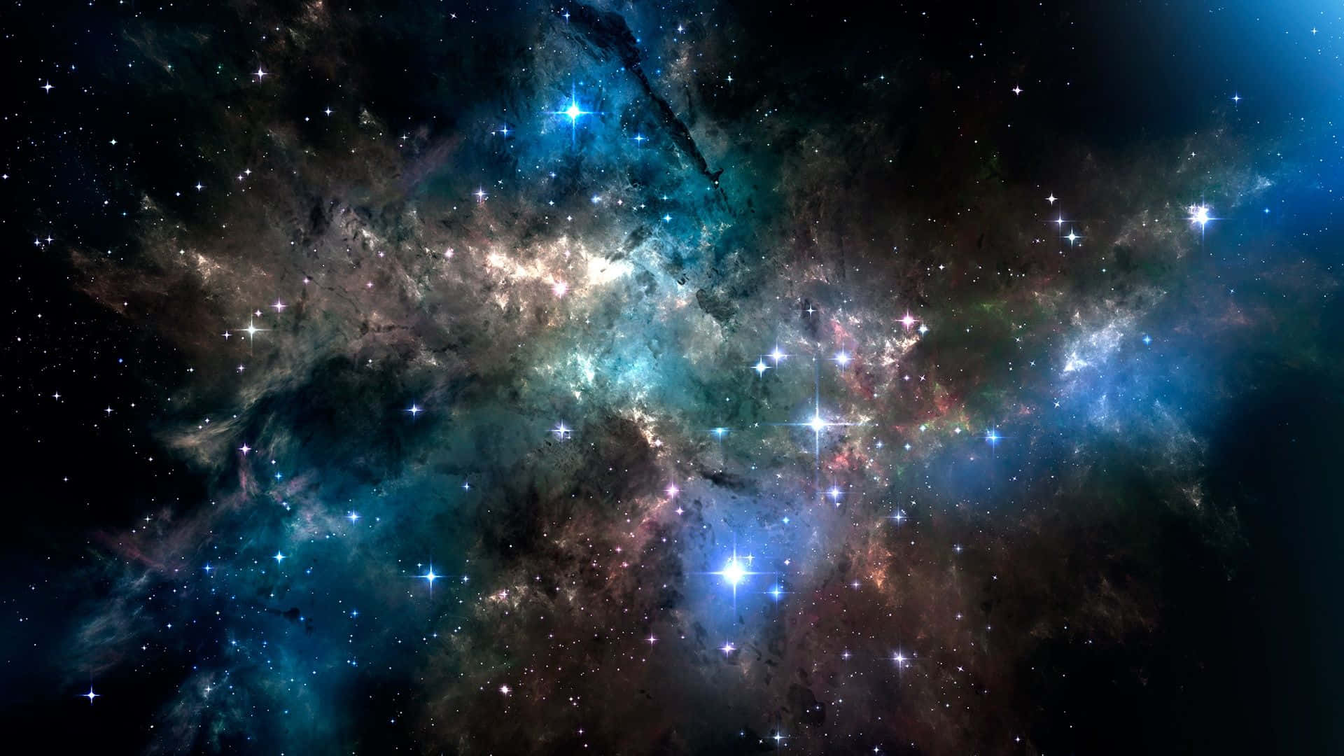1920 X 1080 नेबुला और चमकते तारे वॉलपेपर