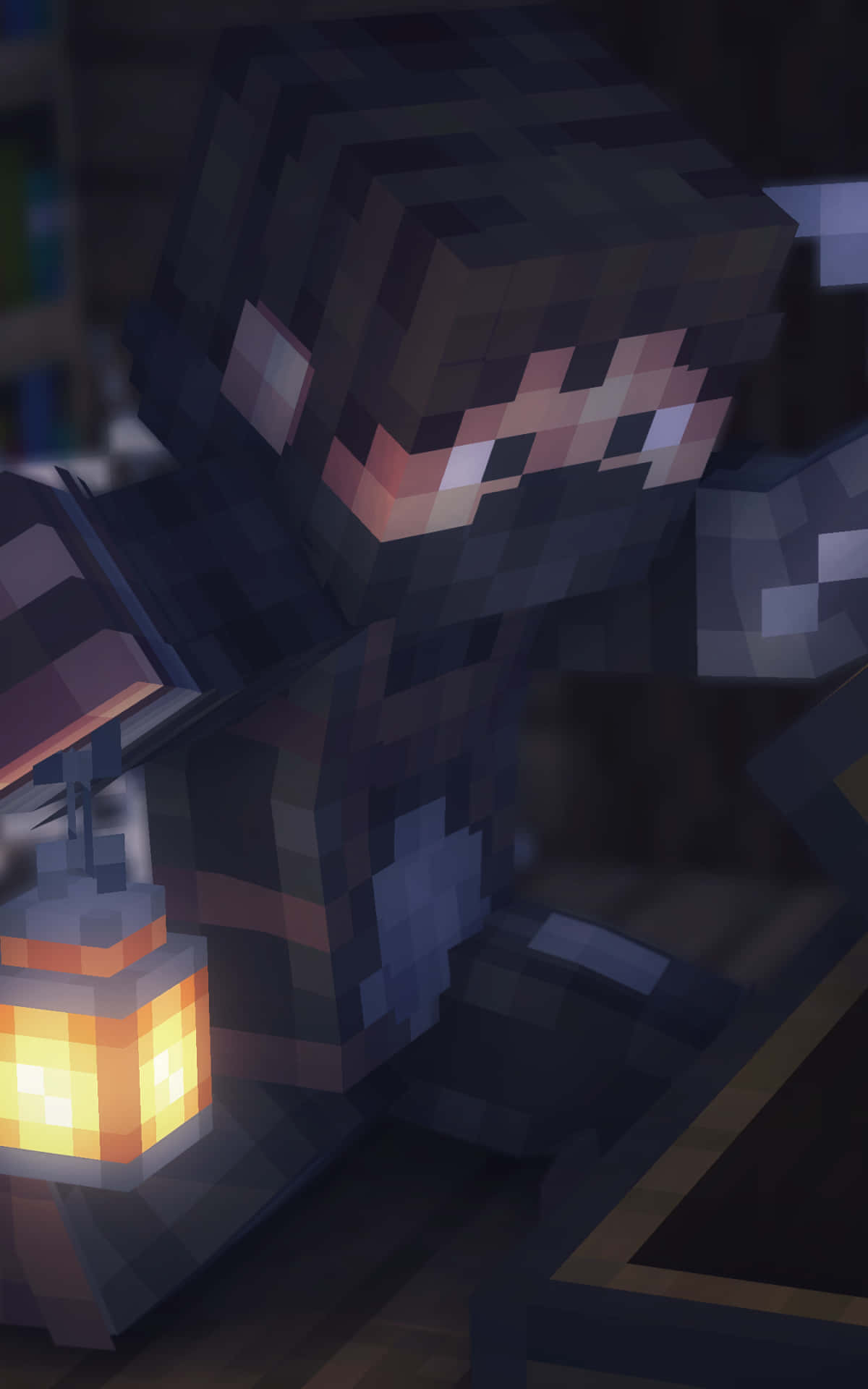 मास्क पहने खिलाड़ी पिक्सेल 3 Minecraft पृष्ठभूमि वॉलपेपर