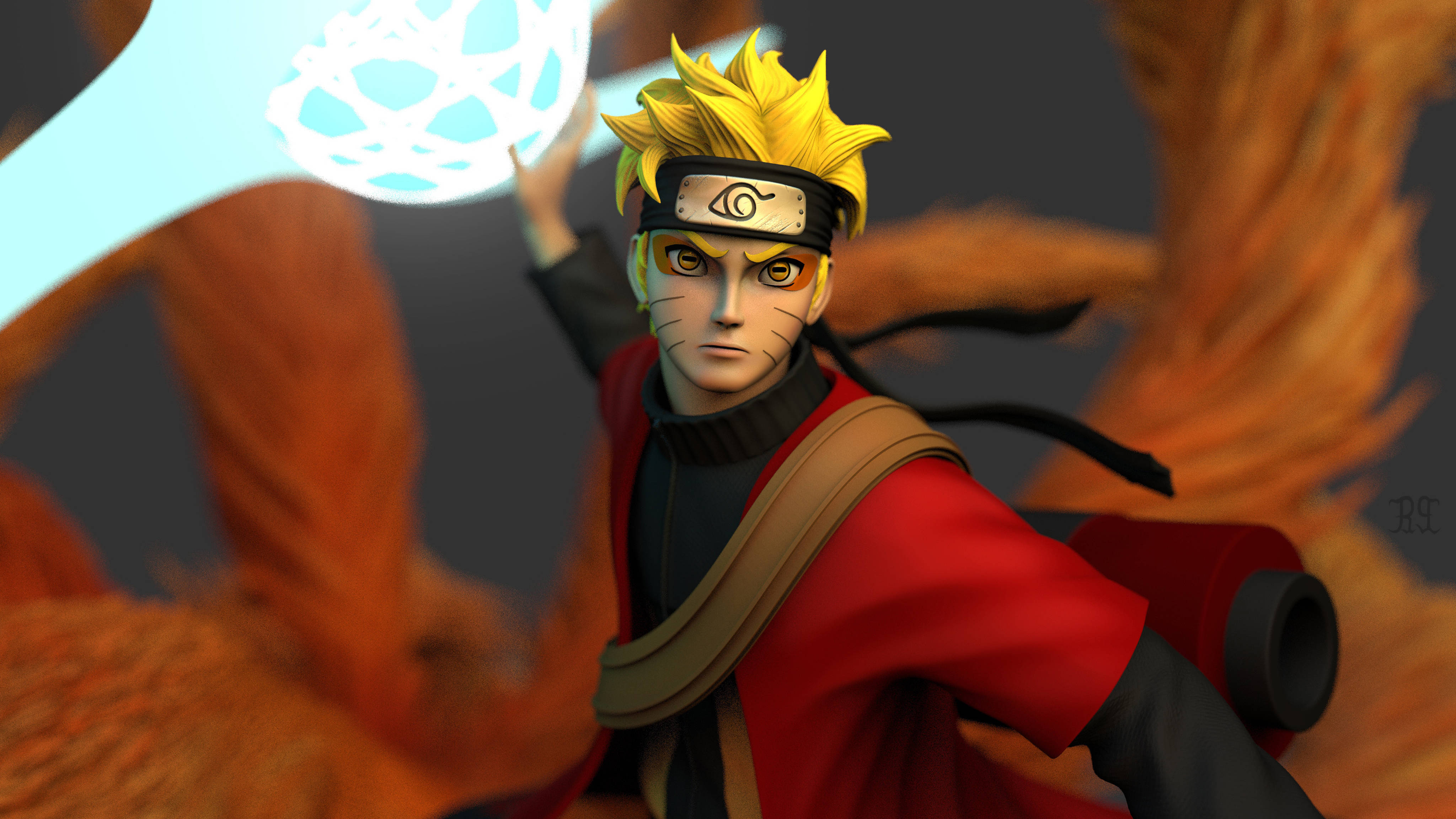 3D Naruto 4K सेज मोड वॉलपेपर