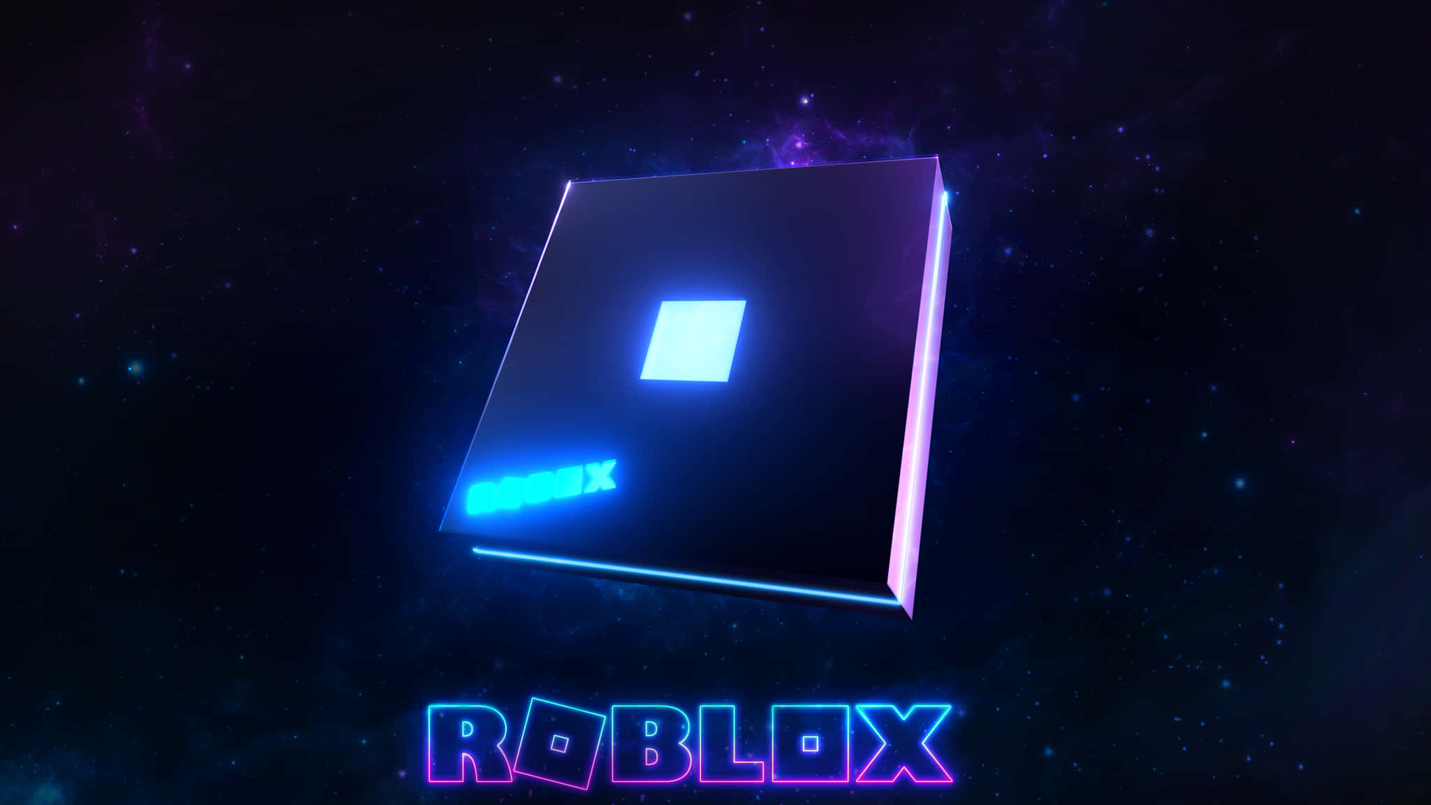 3D Roblox नीला और बैंगनी वॉलपेपर