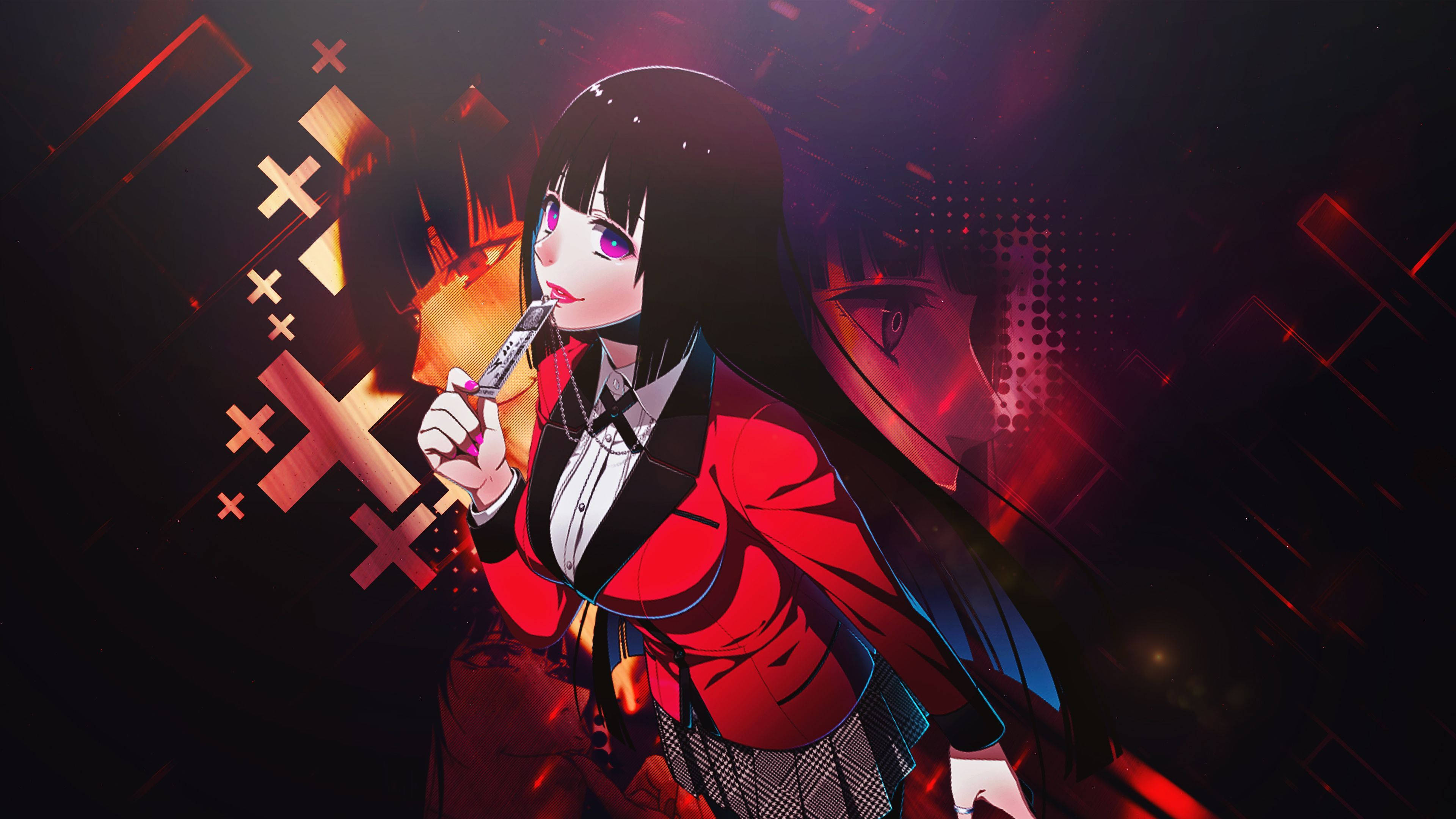 4K Anime कला Yumeko Jabami वॉलपेपर