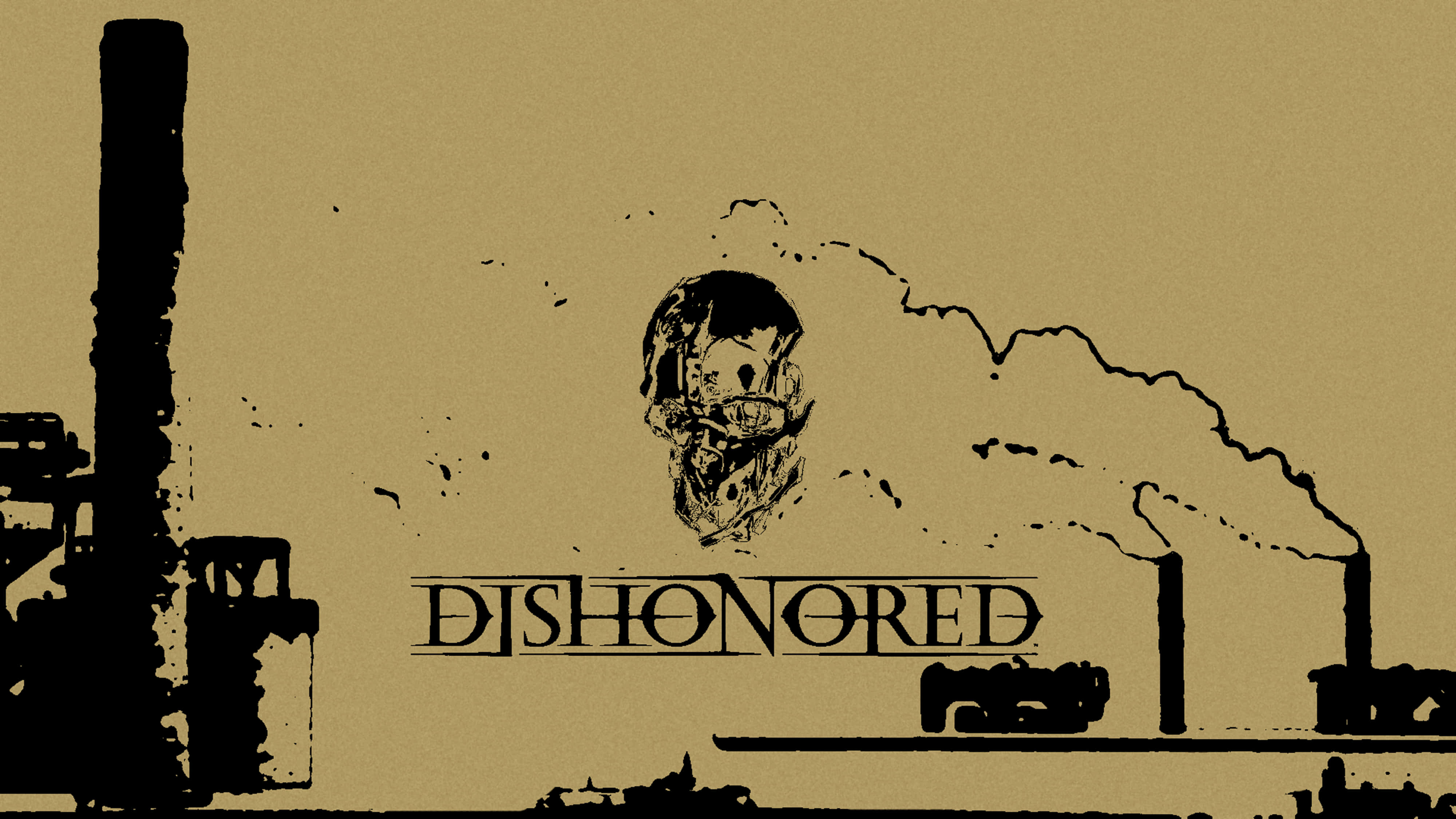 4K Dishonored भूरा सौंदर्य वॉलपेपर