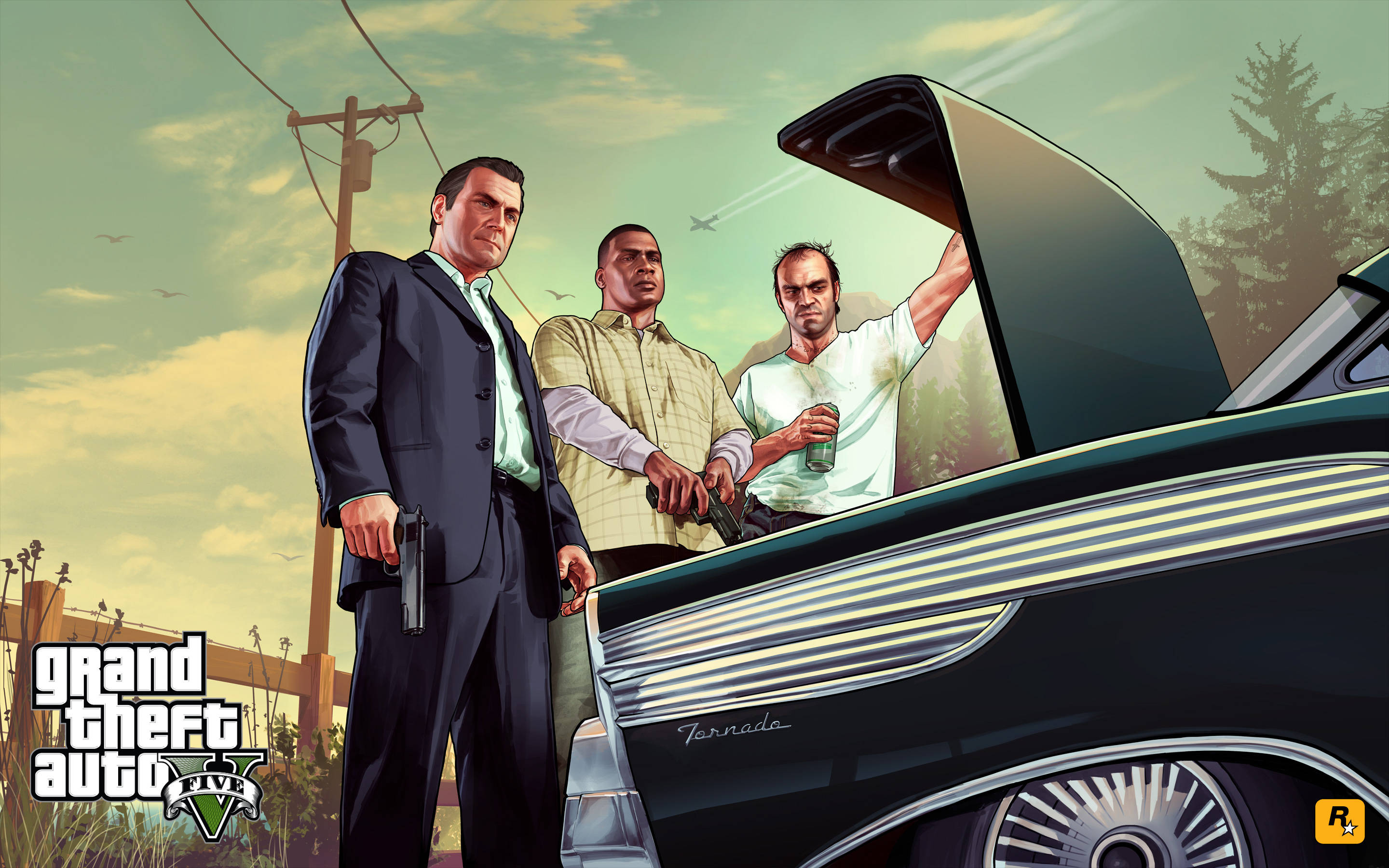 4K GTA 5 पात्र हुड की जाँच करते हुए वॉलपेपर