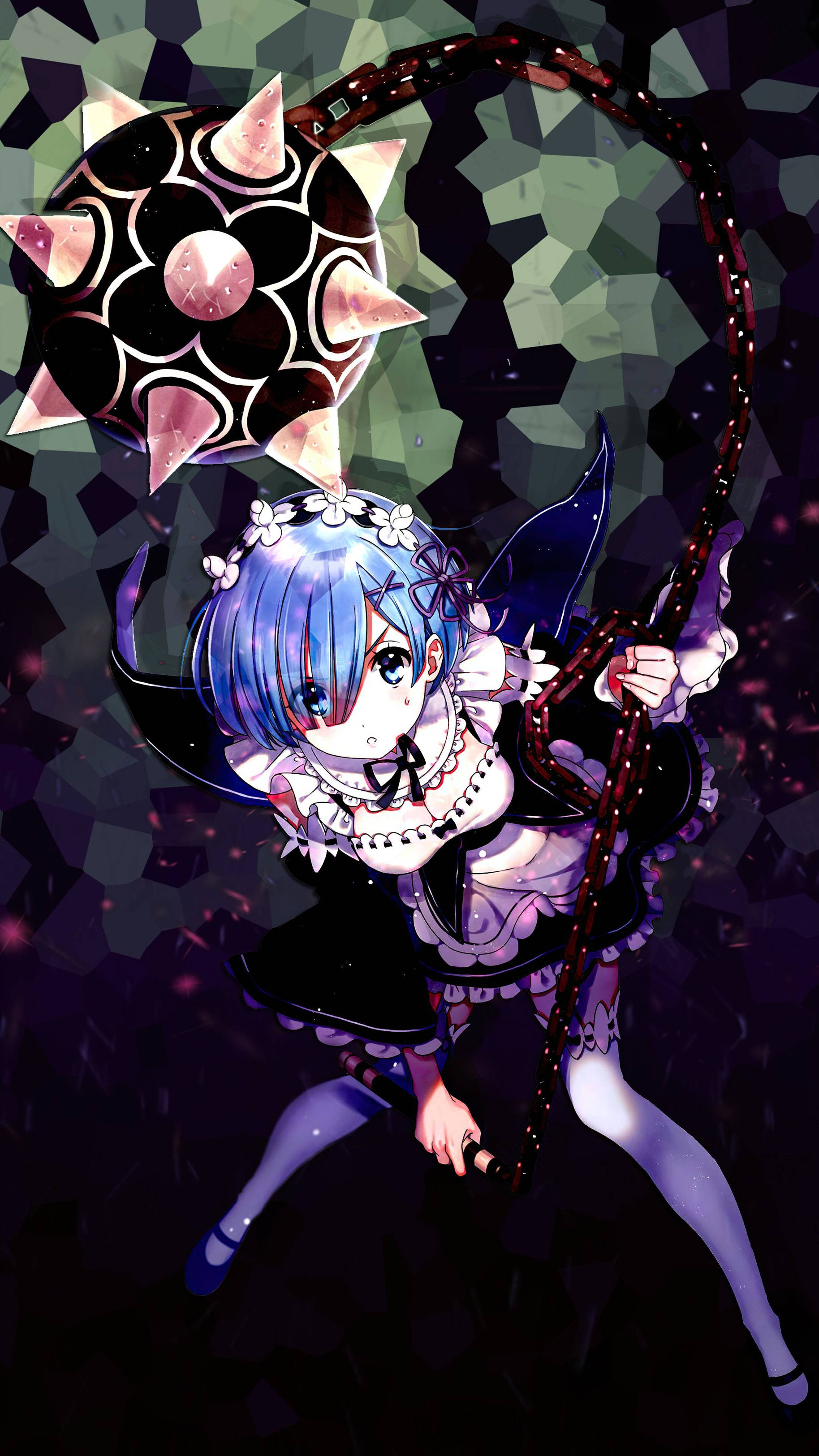 4K एनीमे आईफोन Re:Zero रेम वॉलपेपर