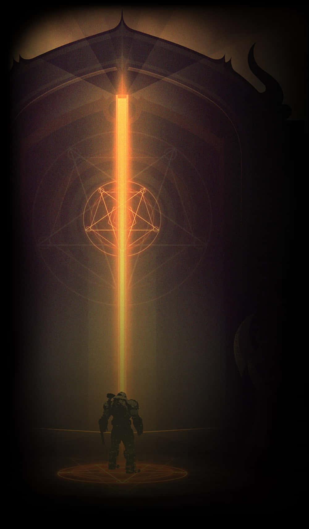 a man standing in front of a door with a light shining वॉलपेपर
