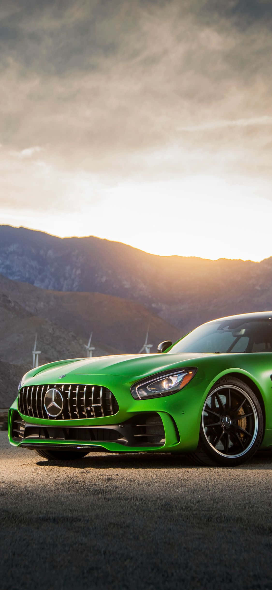Android Amg Gt-r हरा सूर्योदय पृष्ठभूमि वॉलपेपर