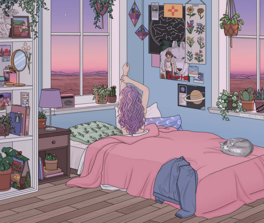 अपनी कल्पना को Anime Room के साथ उड़ान भरने दें! वॉलपेपर