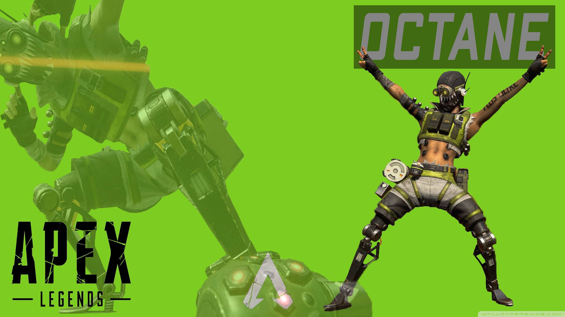 Apex Legends Octane चौड़े पैर — हरा सौंदर्य वॉलपेपर