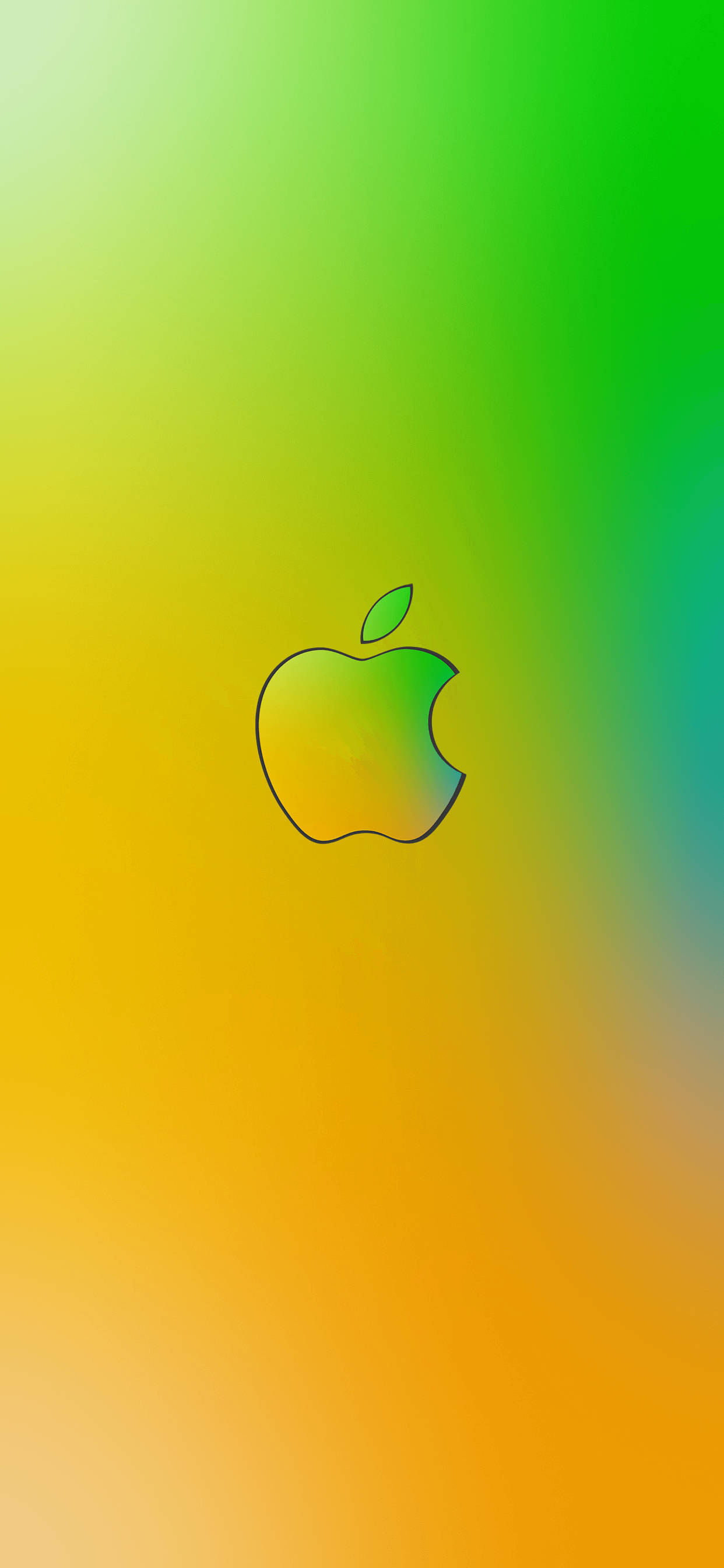 हरा-पीला Apple लोगो iPhone वॉलपेपर