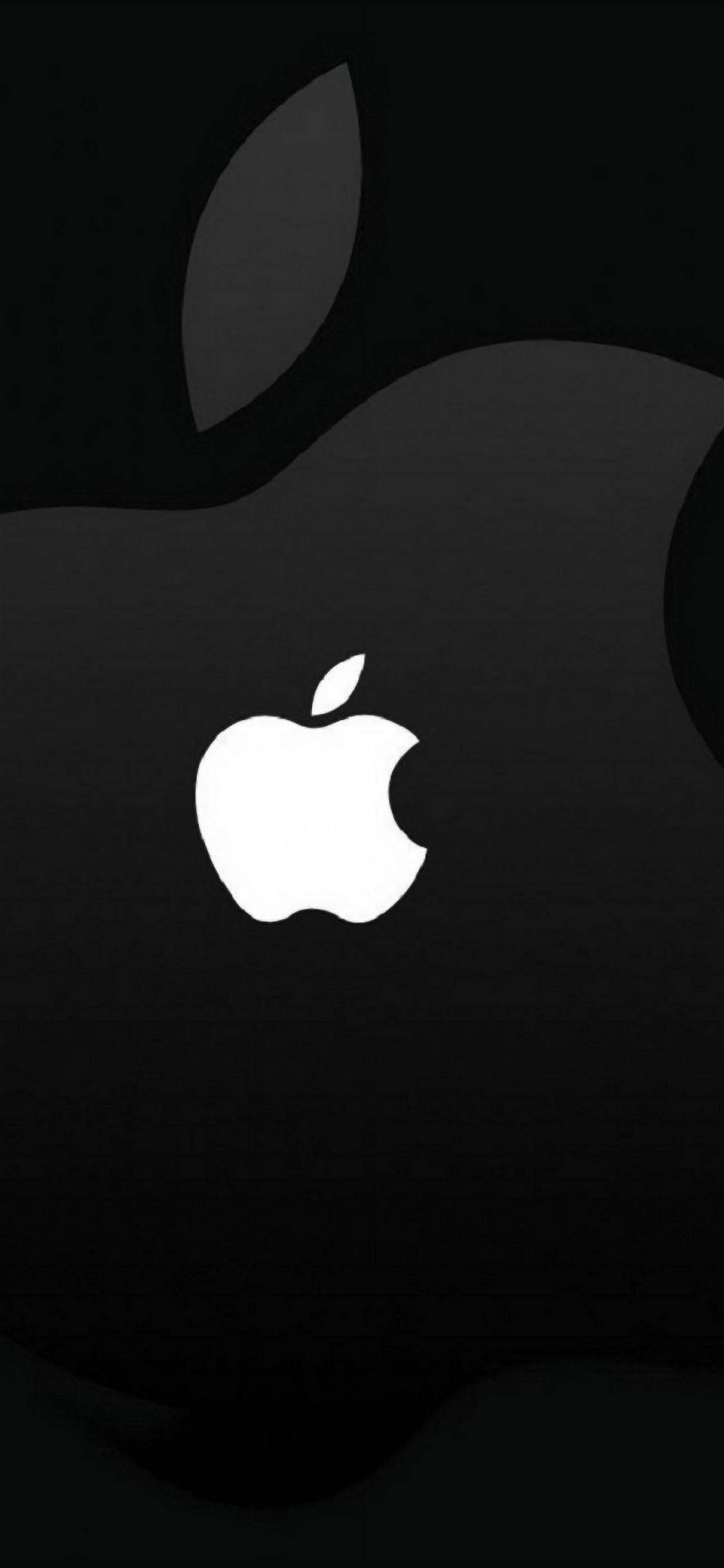 सफेद Apple लोगो iPhone डार्क वॉलपेपर