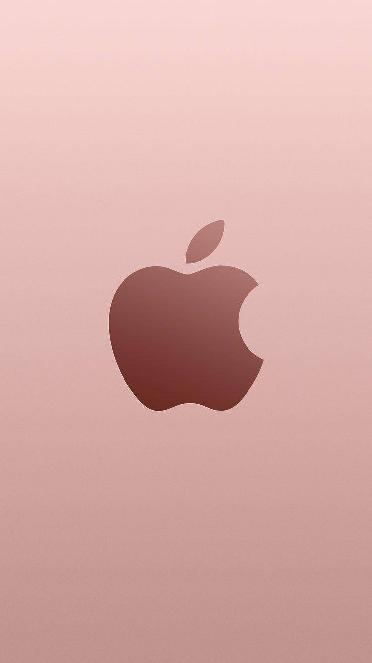 रोज़ गोल्ड Apple लोगो iPhone SE वॉलपेपर