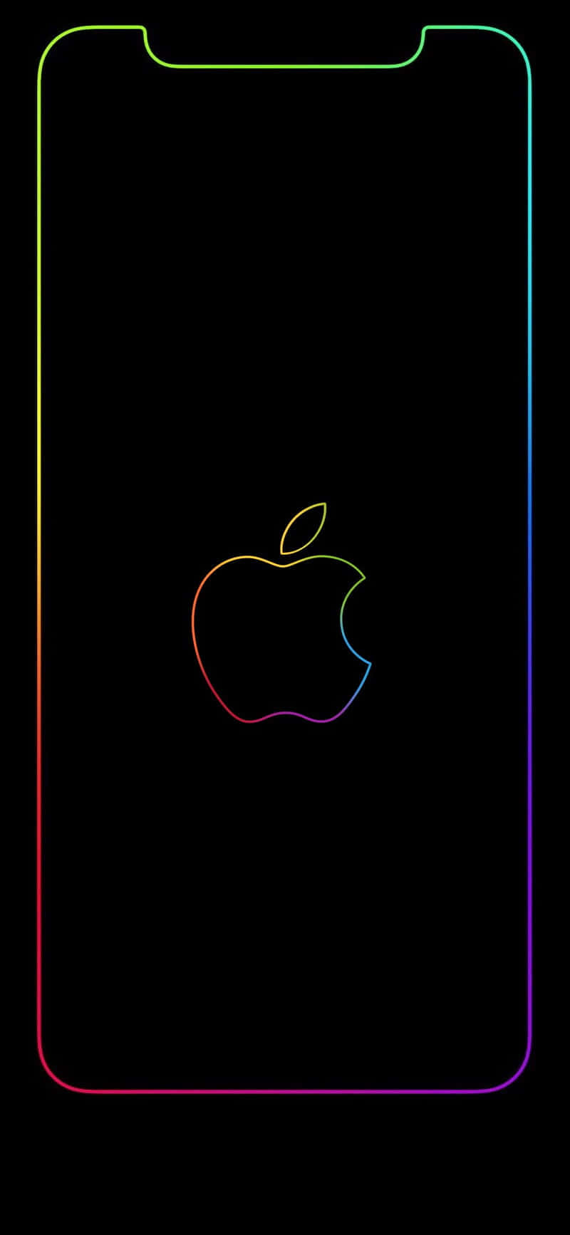 Apple iPhone X नियॉन लोगो वॉलपेपर