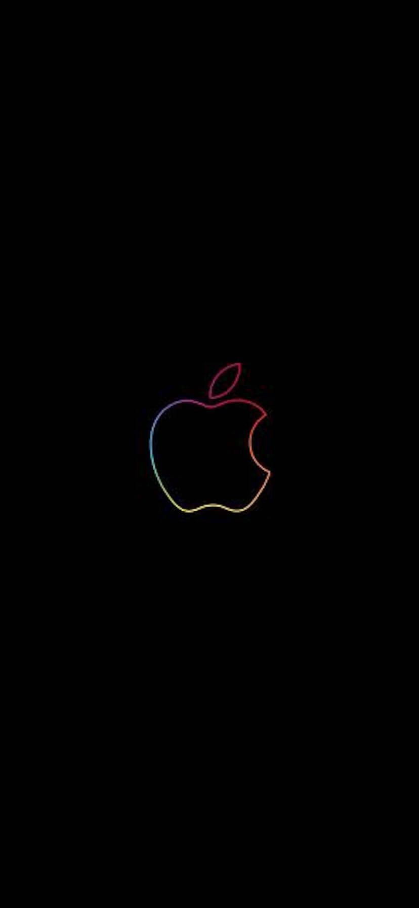 जीवंत इंद्रधनुषी किनारों वाला Apple iPhone XR वॉलपेपर