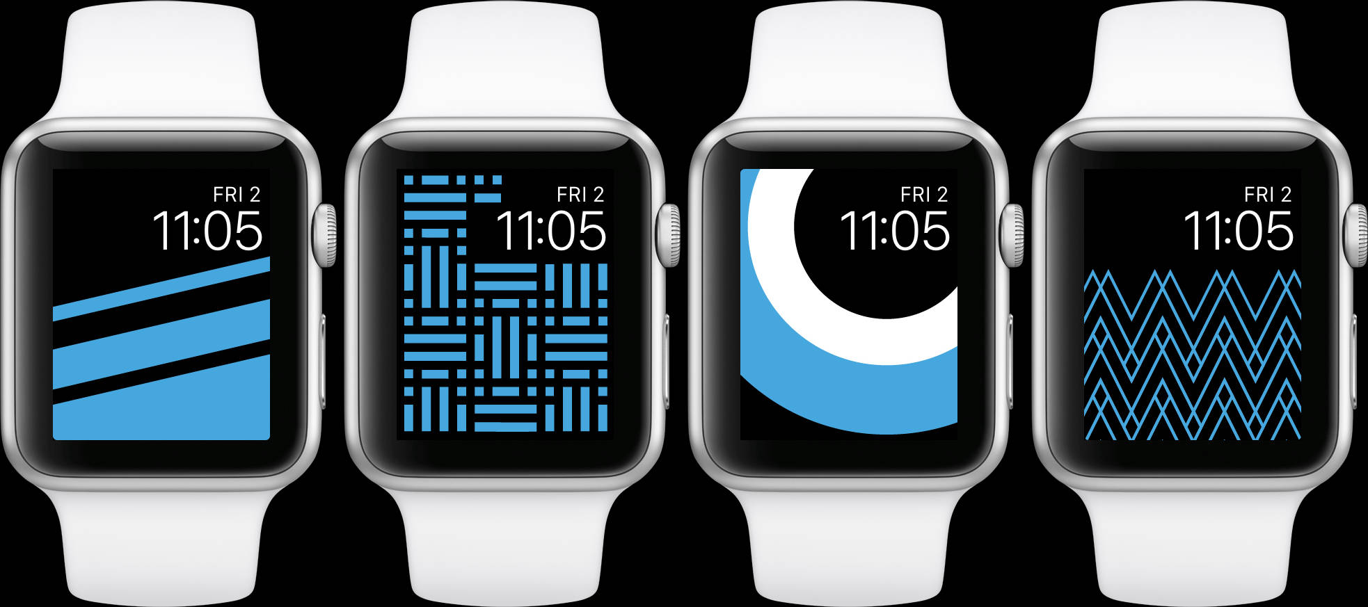 Apple Watch नीले थीम वाले इंटरफ़ेस वॉलपेपर