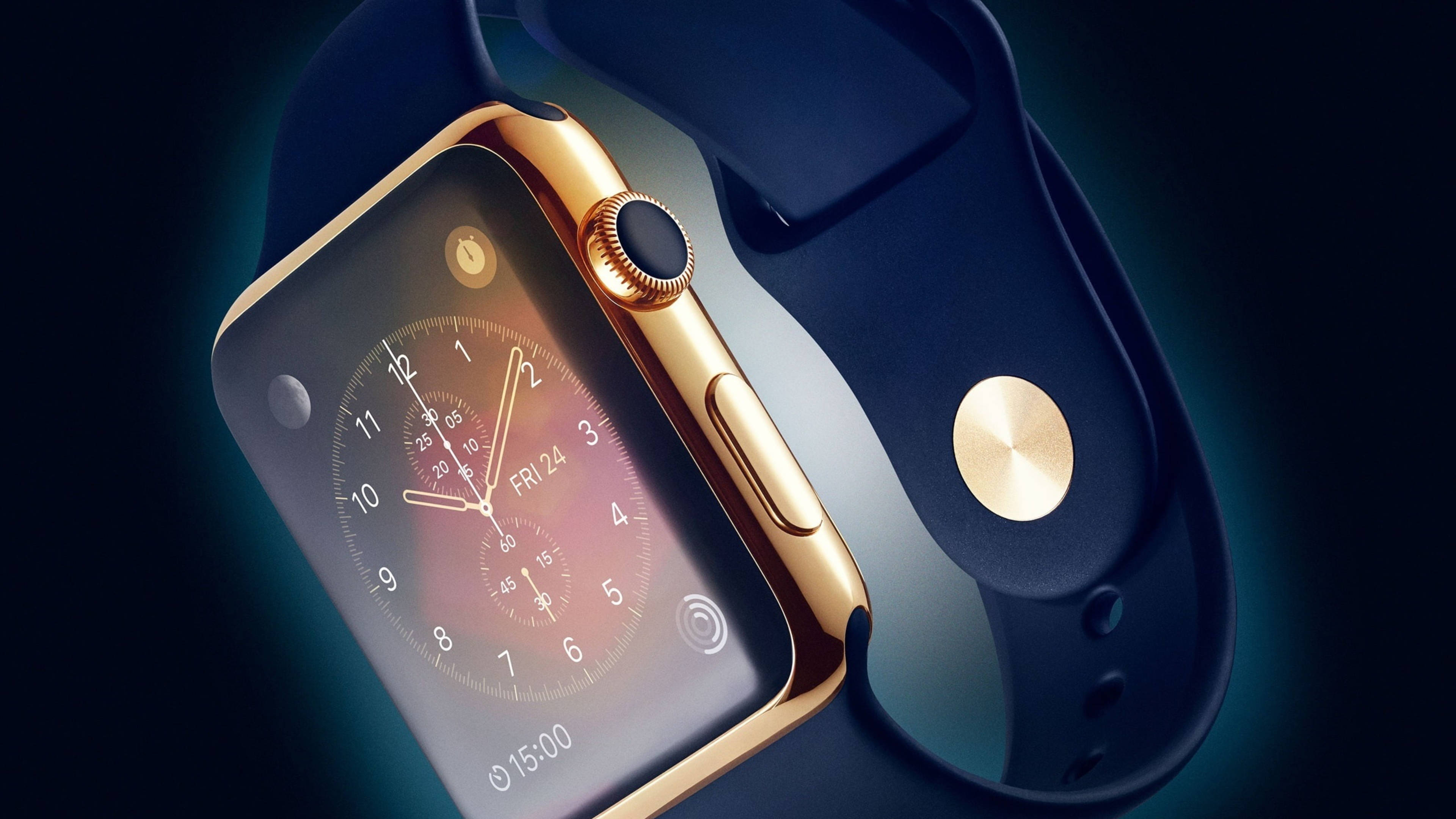 Apple Watch शानदार गोल्ड बेज़ल वॉलपेपर