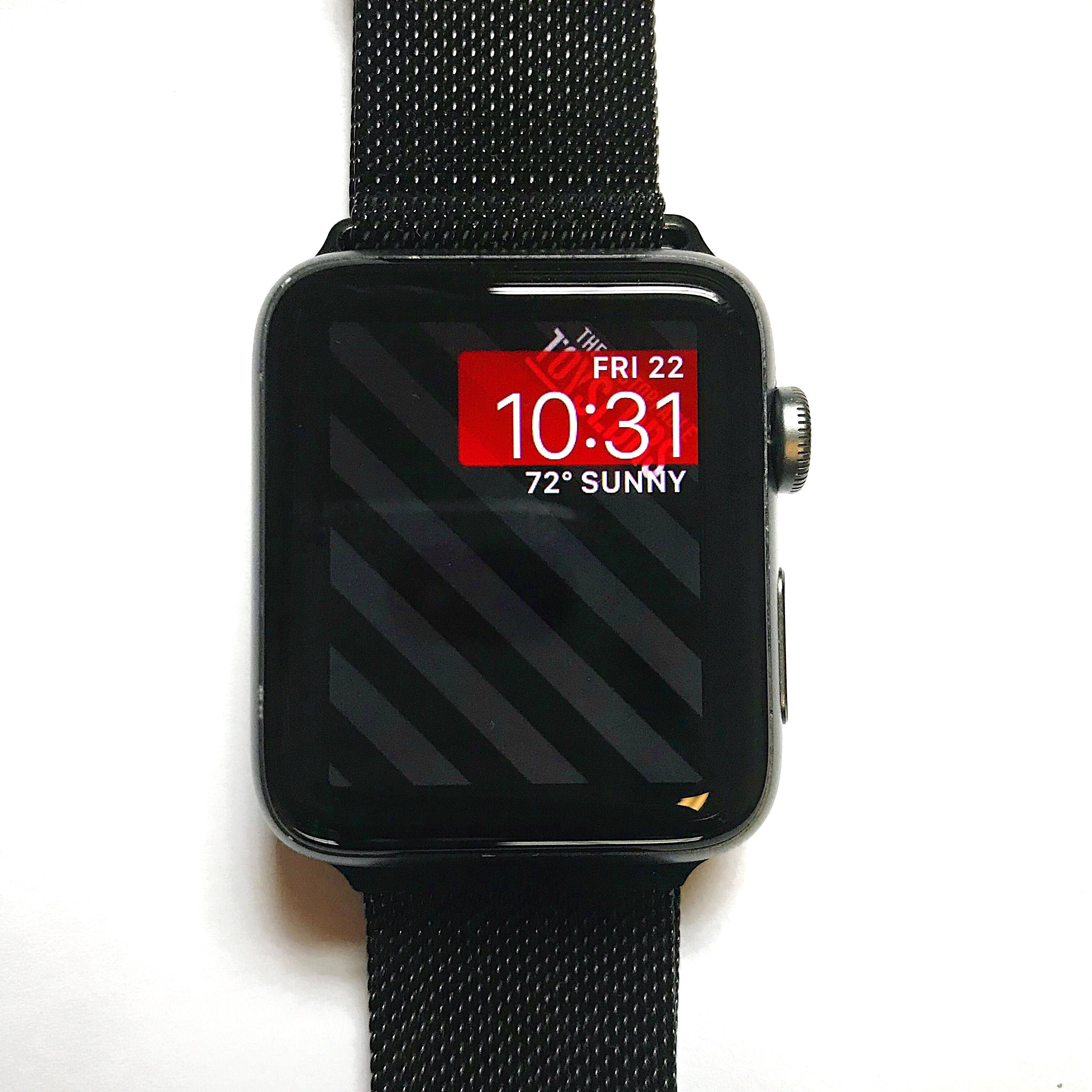 Apple Watch धातु जालीदार फ़िनिश वॉलपेपर