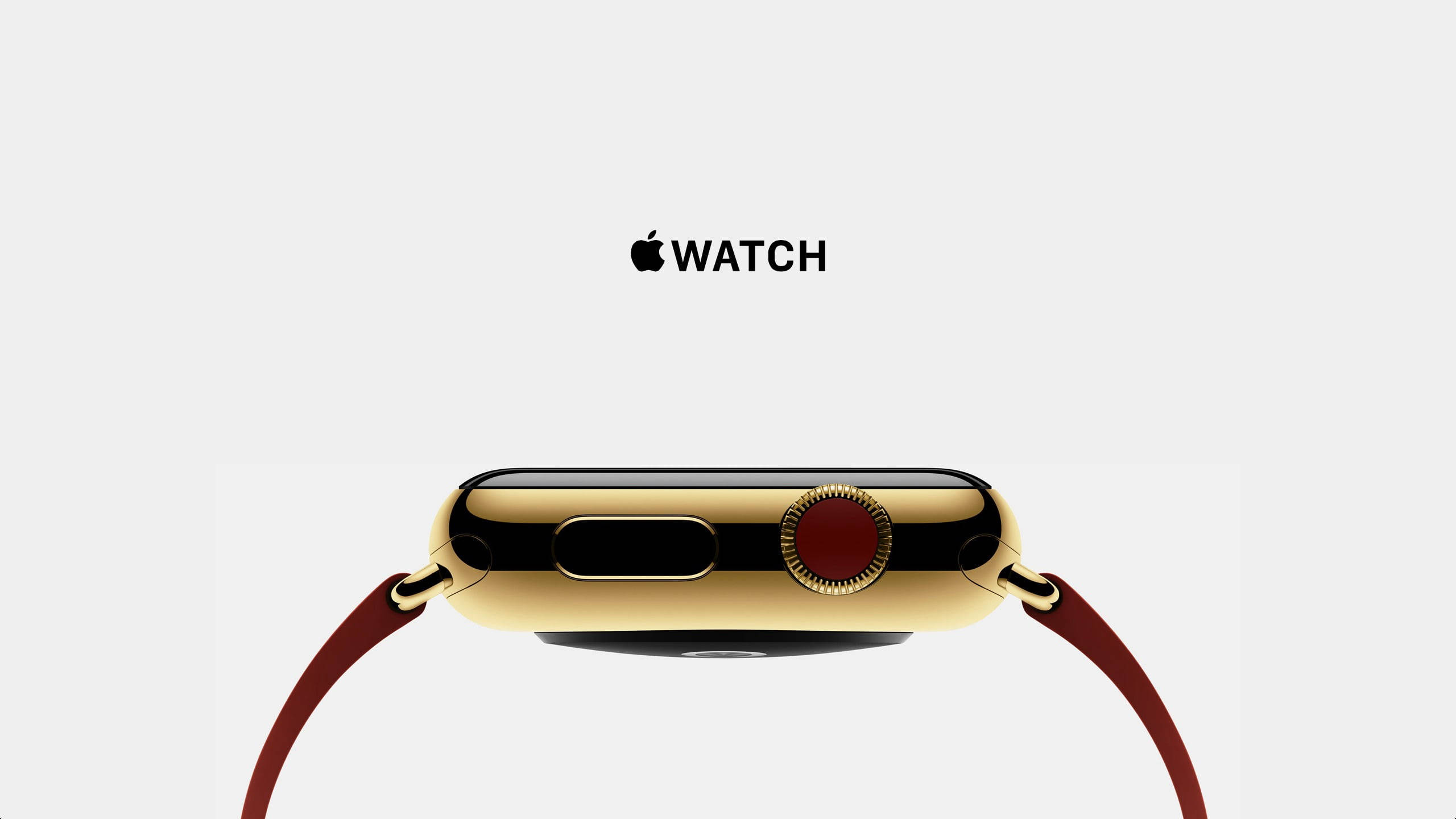 Apple Watch सुनहरा बेज़ल लाल क्राउन वॉलपेपर
