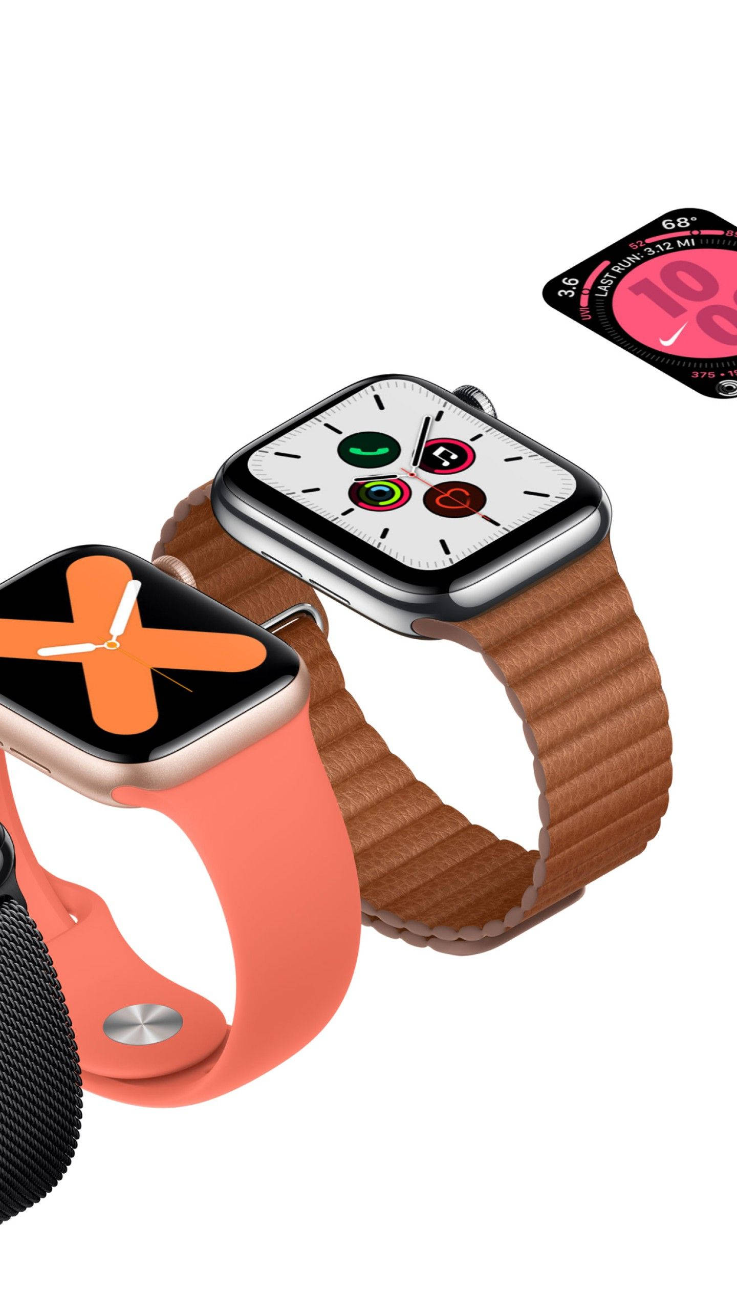 Apple Watch सैल्मन गुलाबी रबर पट्टा वॉलपेपर
