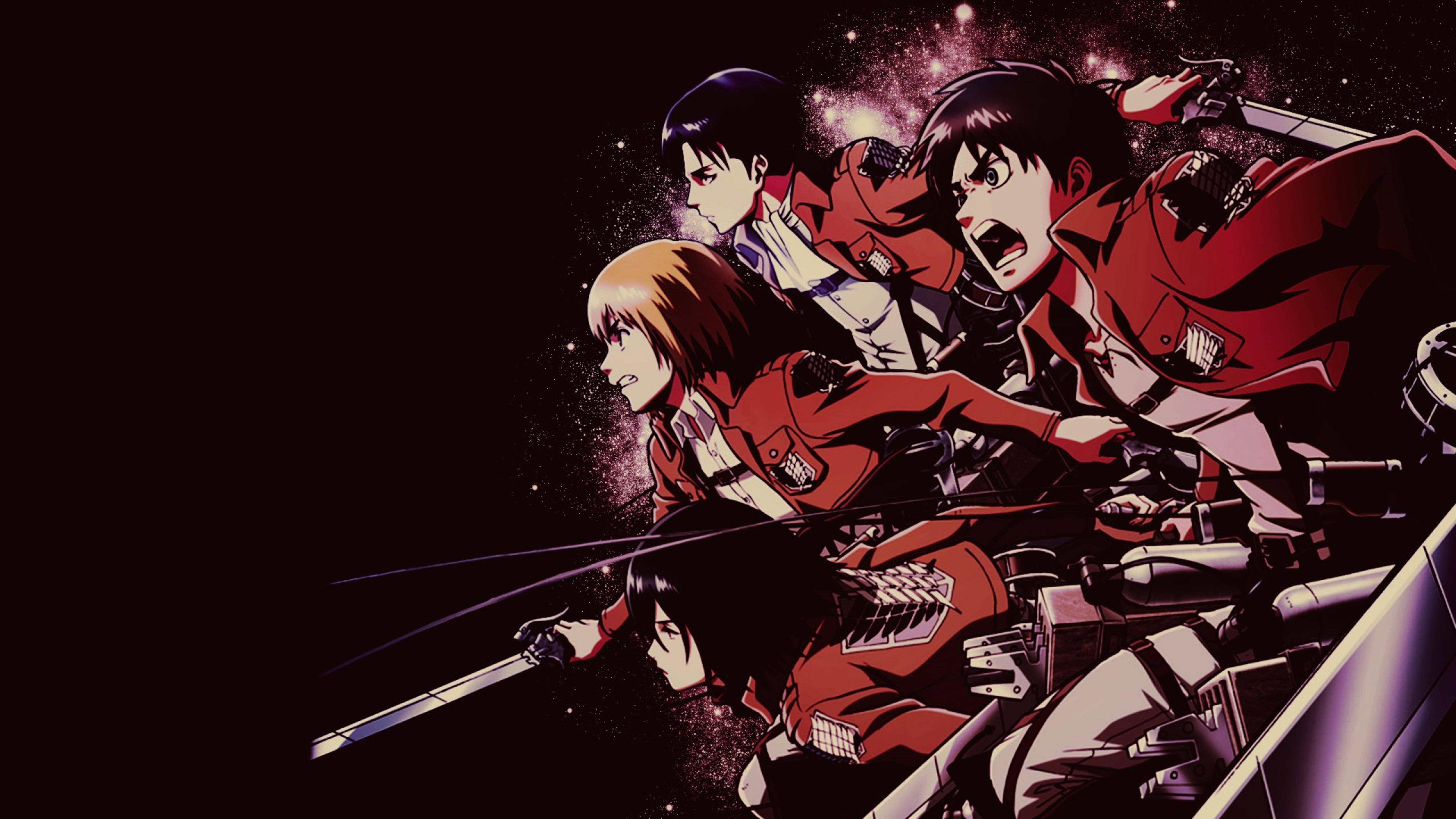 Attack On Titans 4K ब्लैक पोस्टर वॉलपेपर