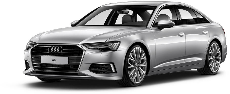 सिल्वर Audi A6 सेडान का प्रोफाइल व्यू वॉलपेपर