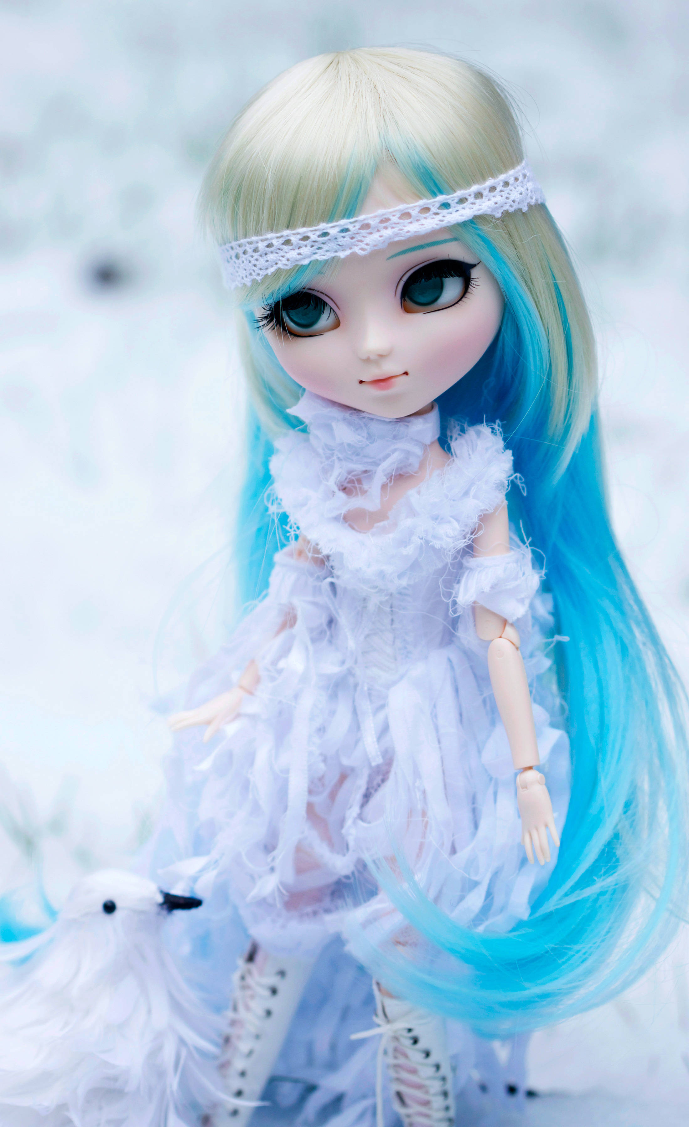 प्यारी Barbie गुड़िया सुनहरे नीले बाल वॉलपेपर