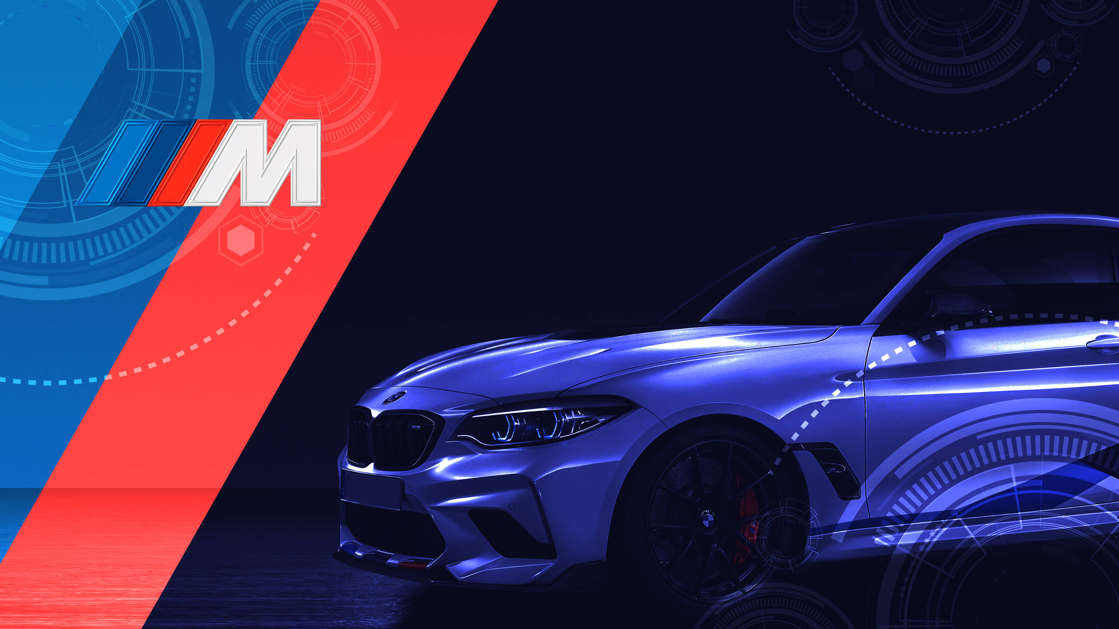 BMW M लोगो इंडिगो कार वॉलपेपर