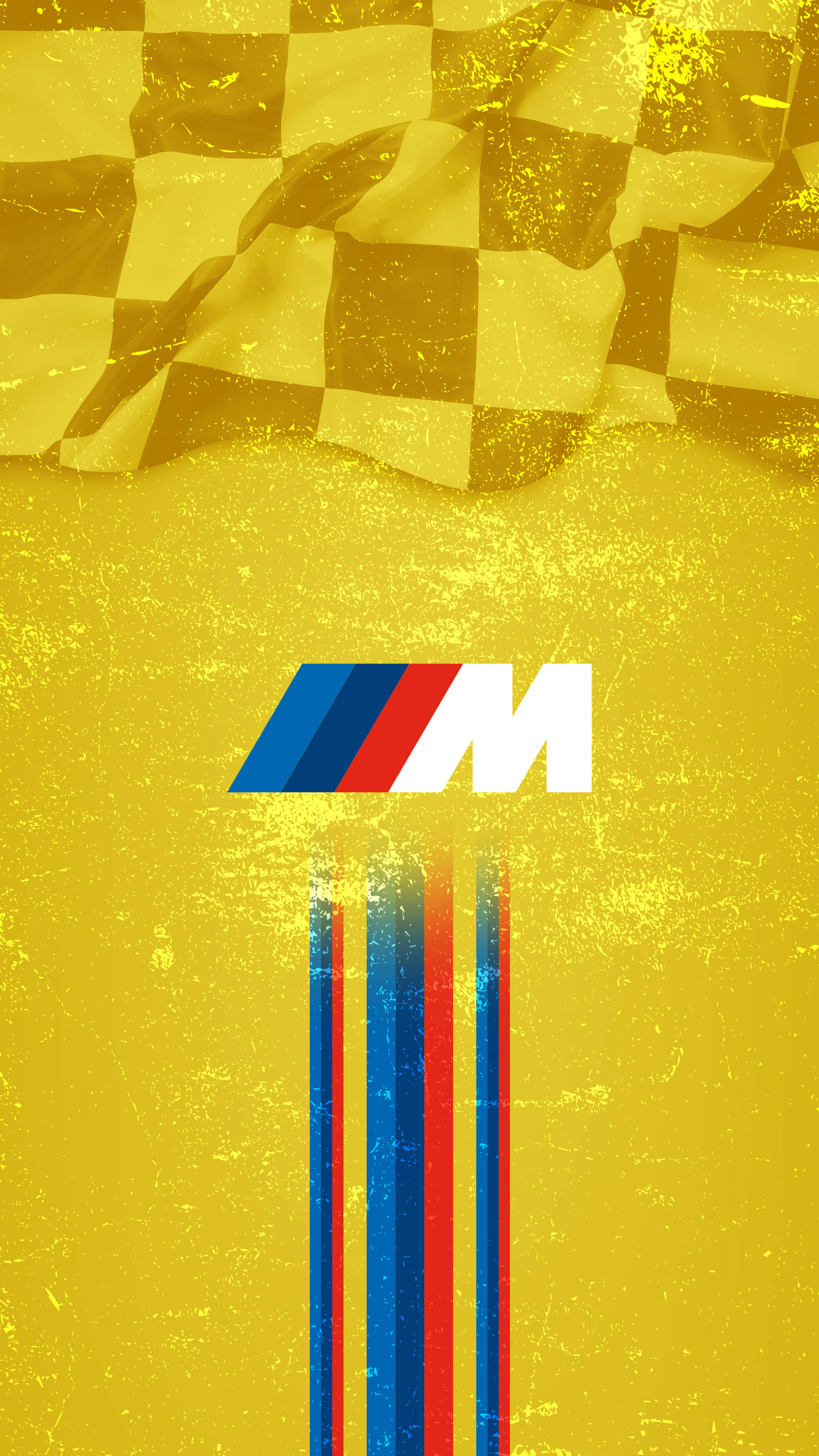 पीला रेस फ्लैग BMW M लोगो वॉलपेपर