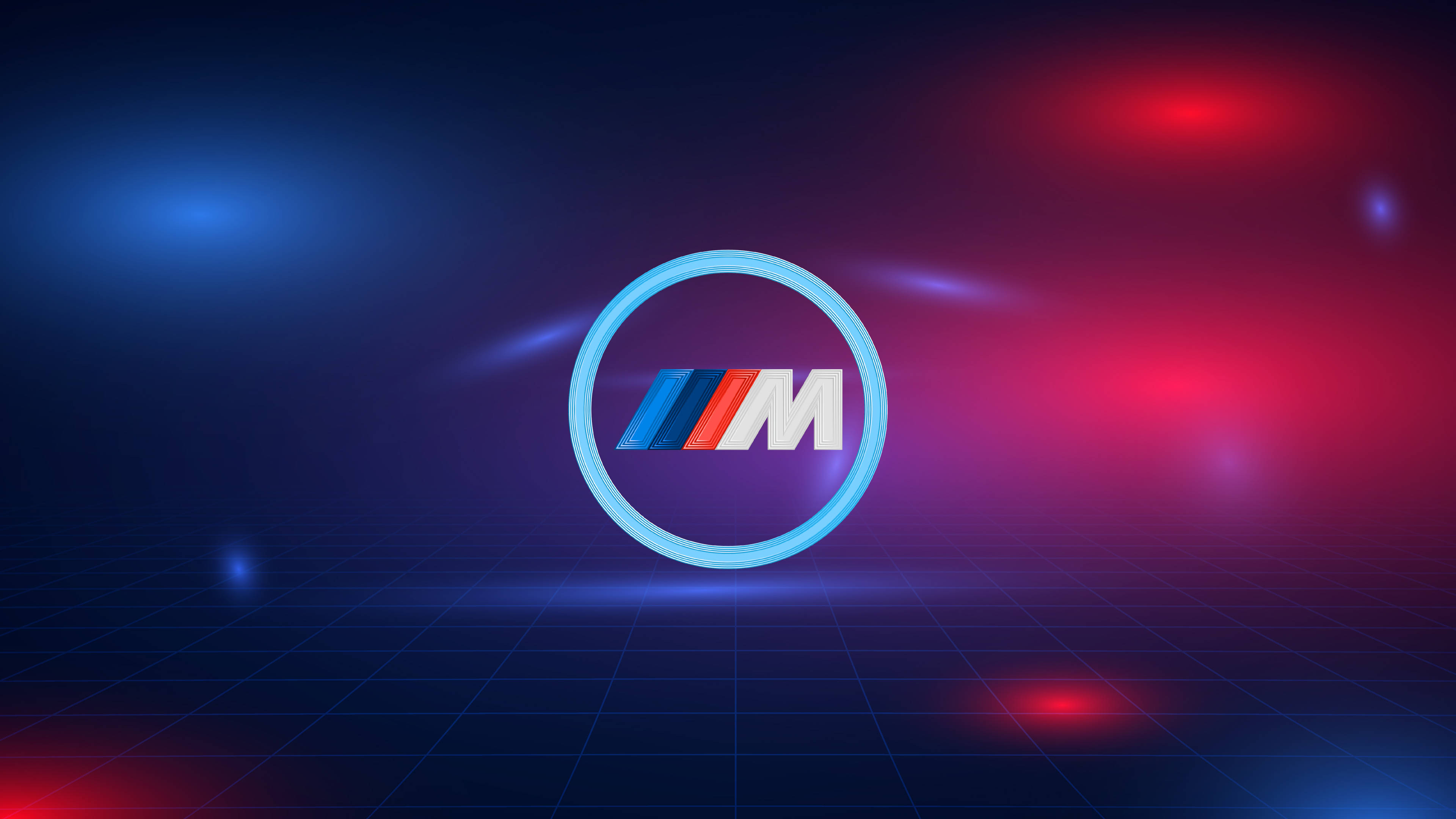 नीला लाल रोशनी BMW M लोगो वॉलपेपर