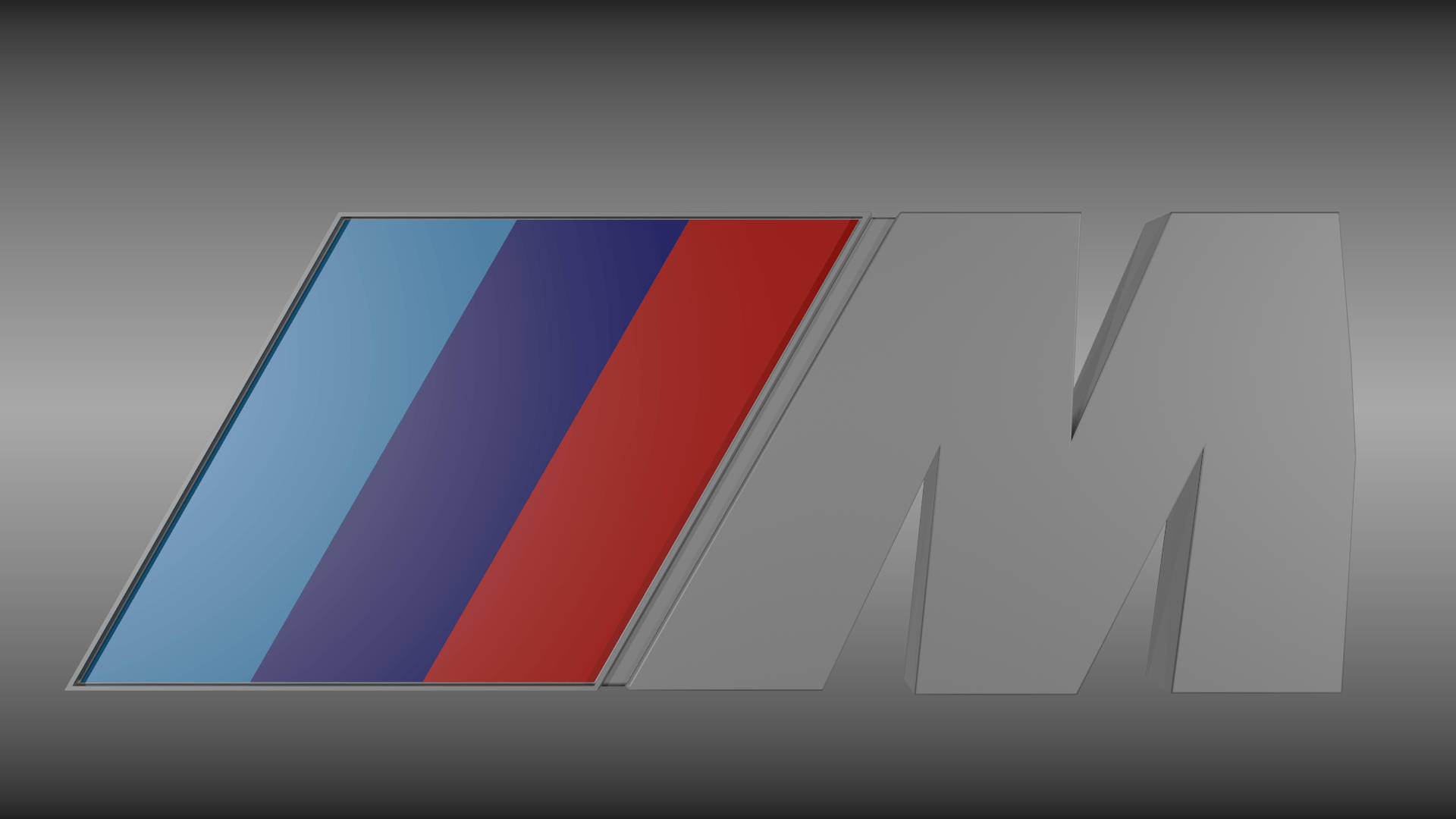 ग्रे रंग में BMW M लोगो वॉलपेपर