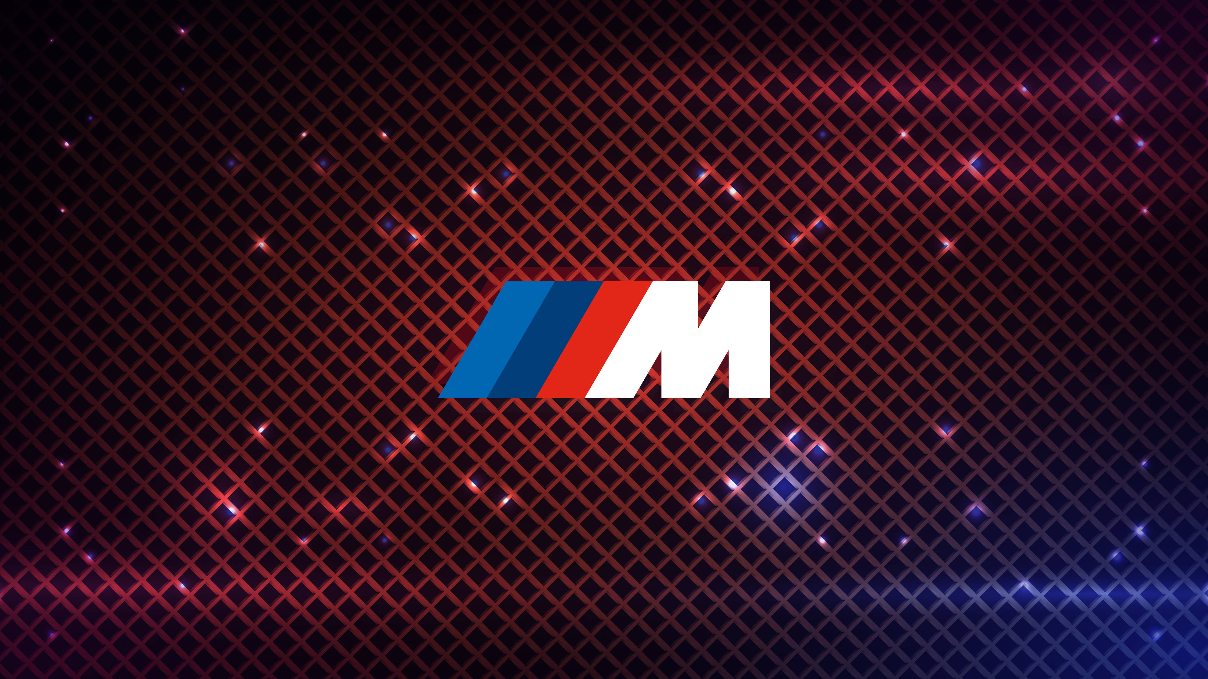 लाल जाली पैटर्न BMW M लोगो वॉलपेपर