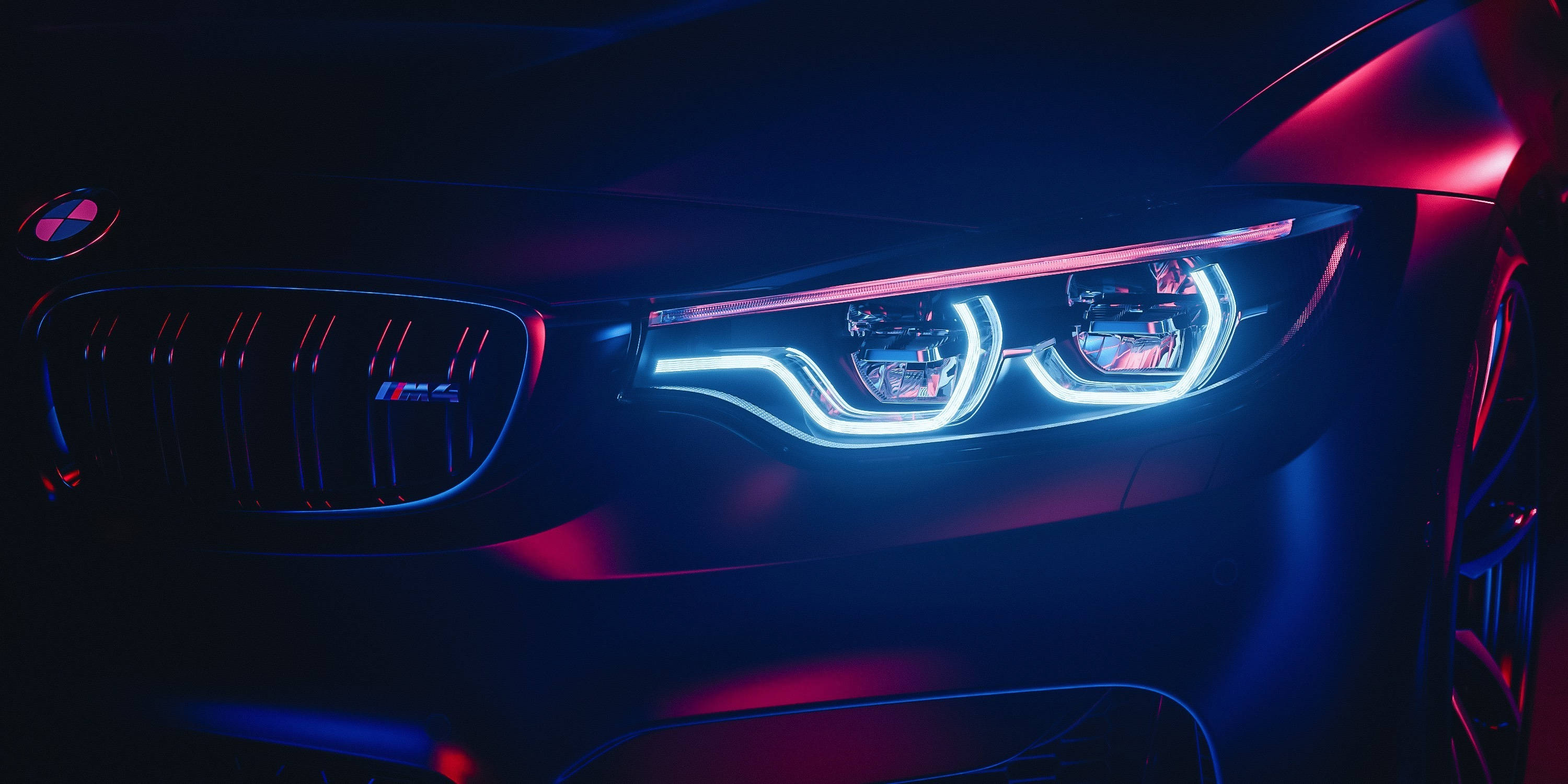 फुल एचडी BMW M4 हेडलाइट्स वॉलपेपर