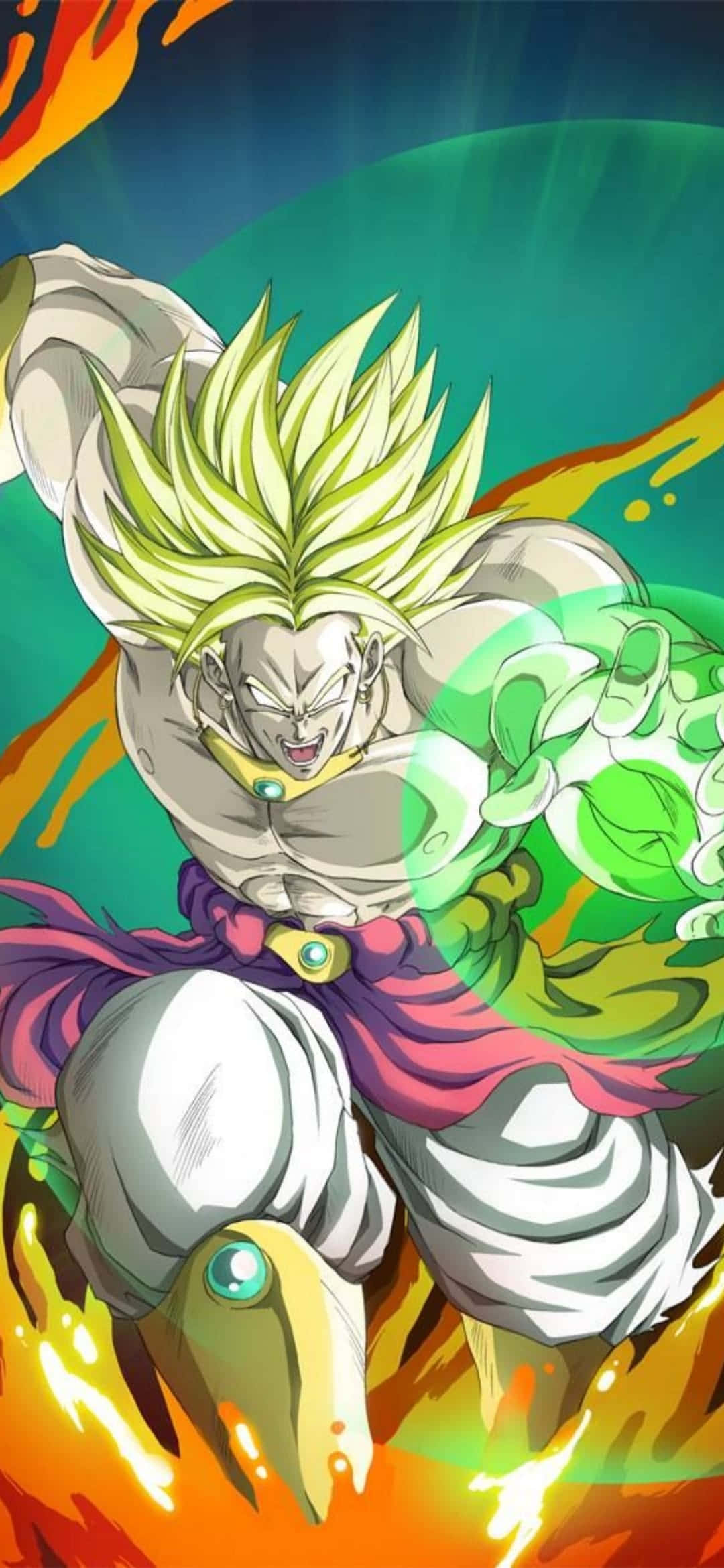 Broly iPhone सुपर साईयन ऊर्जा विस्फोट वॉलपेपर