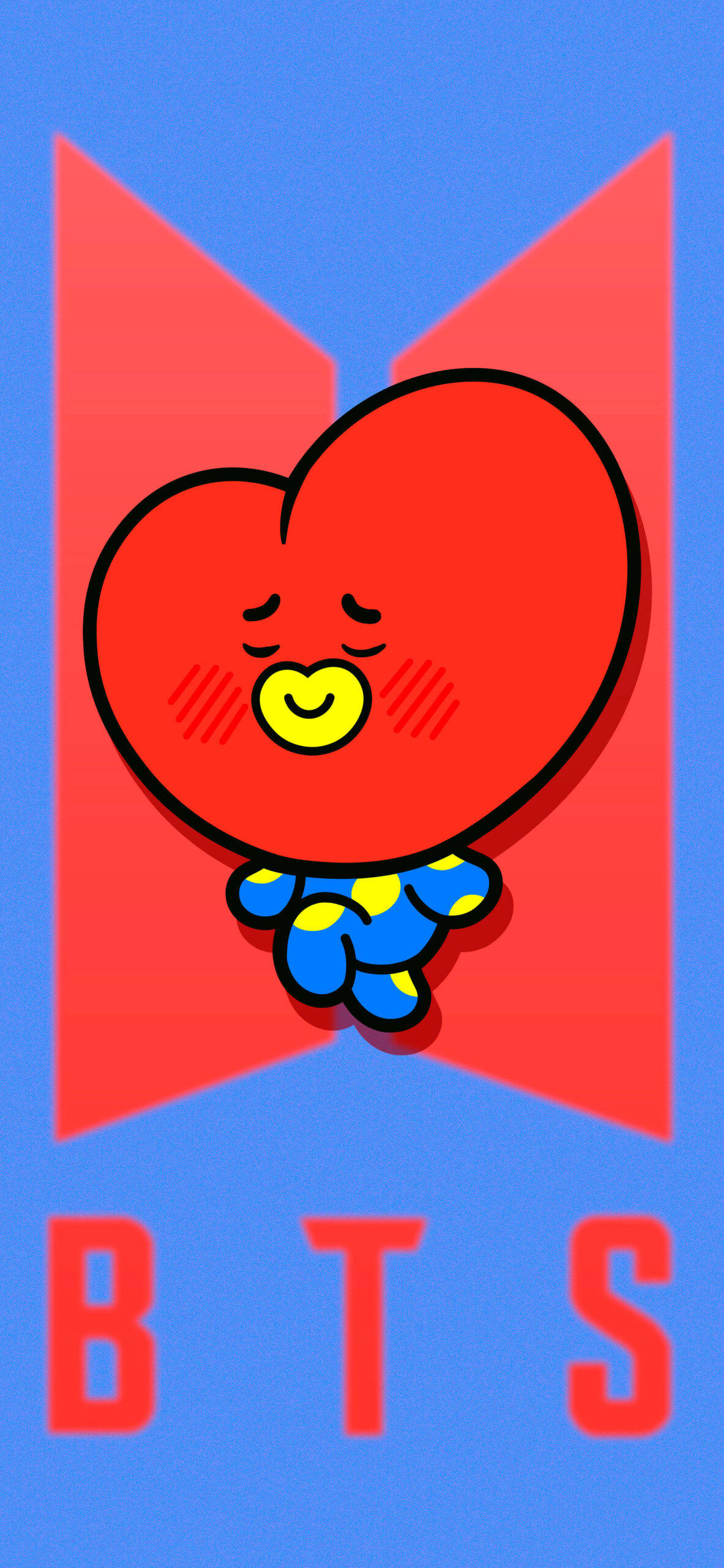 BT21 टाटा BTS लोगो पर वॉलपेपर