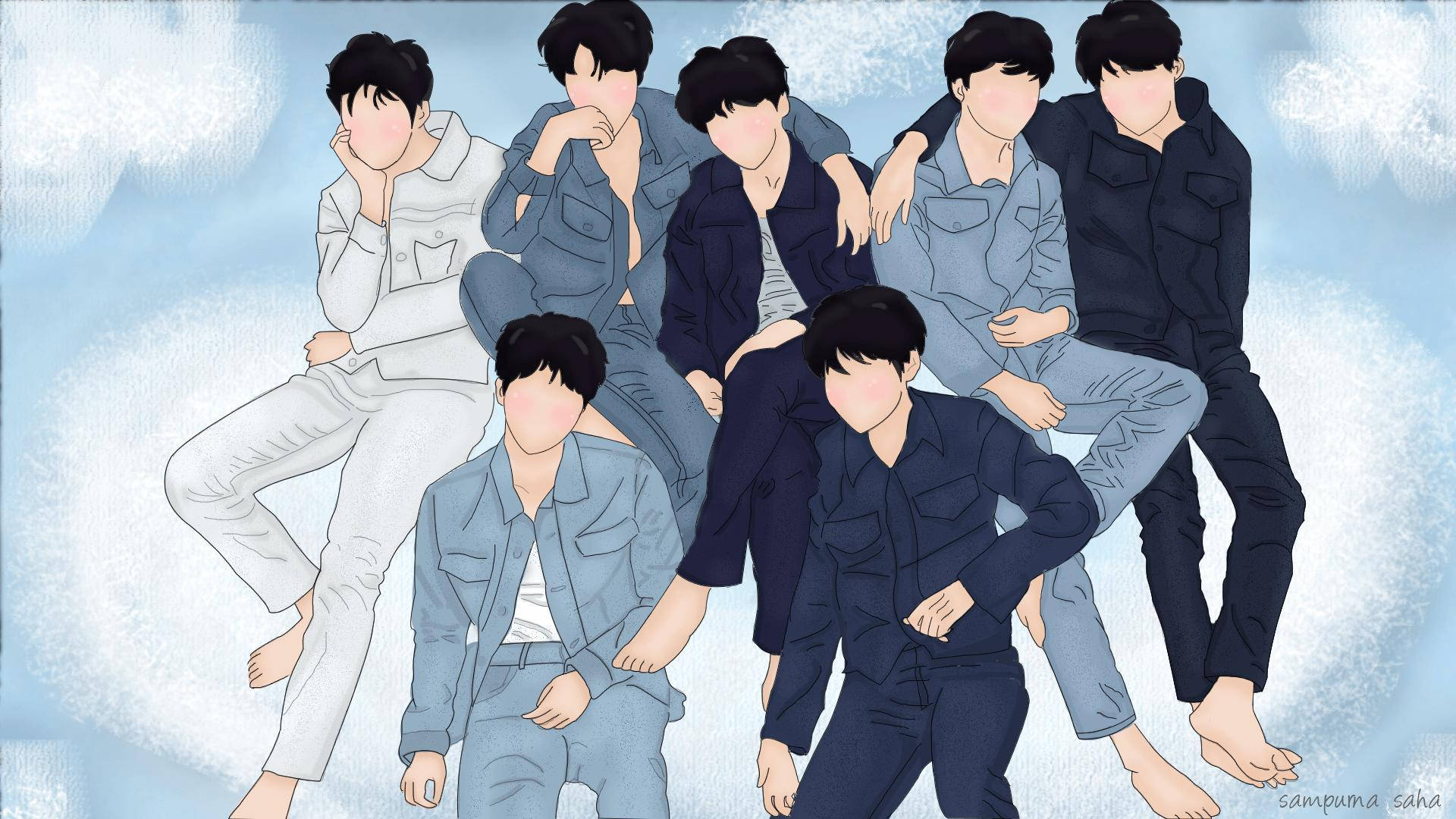 BTS 2020 एनिमेटेड आर्ट वॉलपेपर