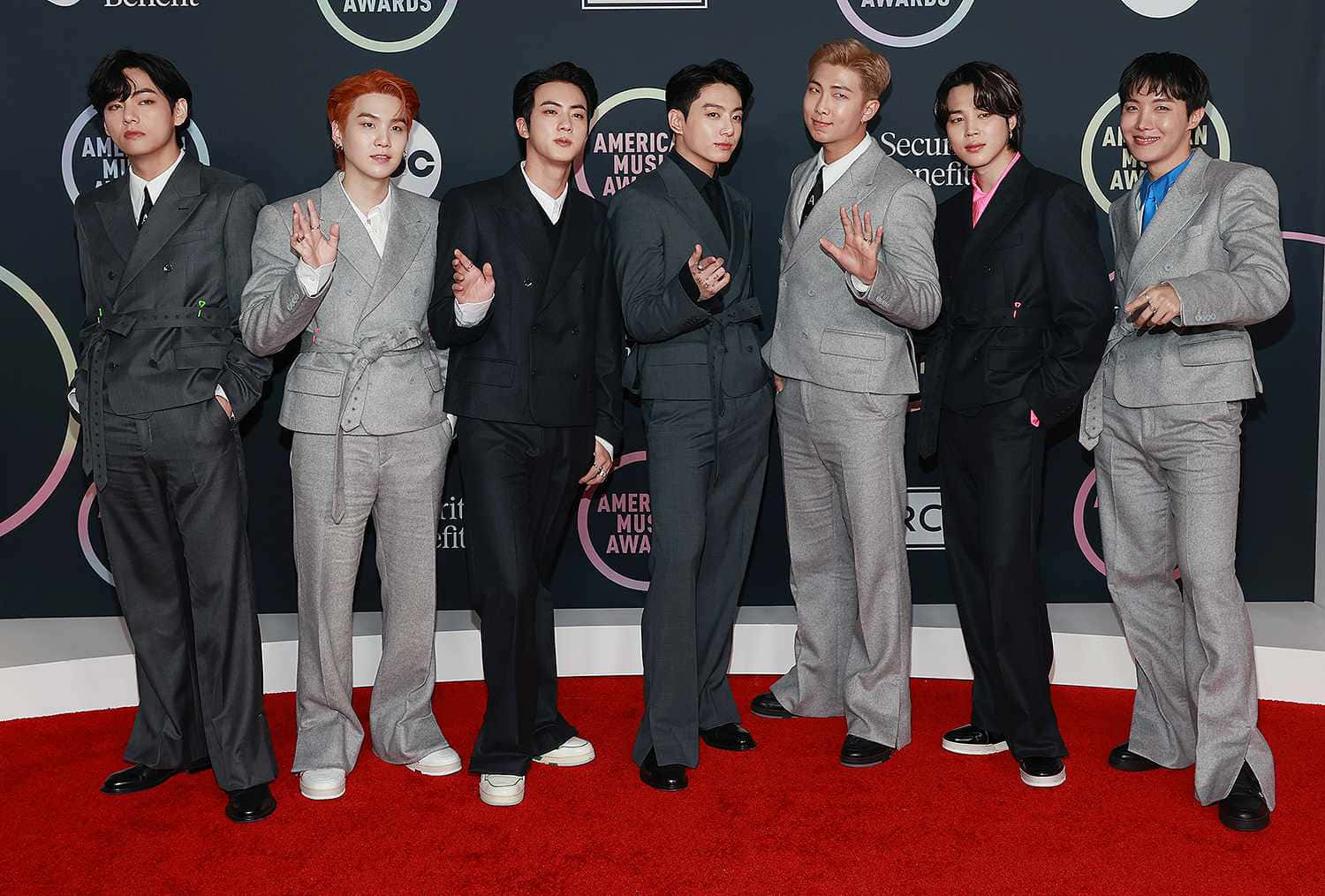 BTS 2021 AMA रेड कार्पेट तस्वीर वॉलपेपर