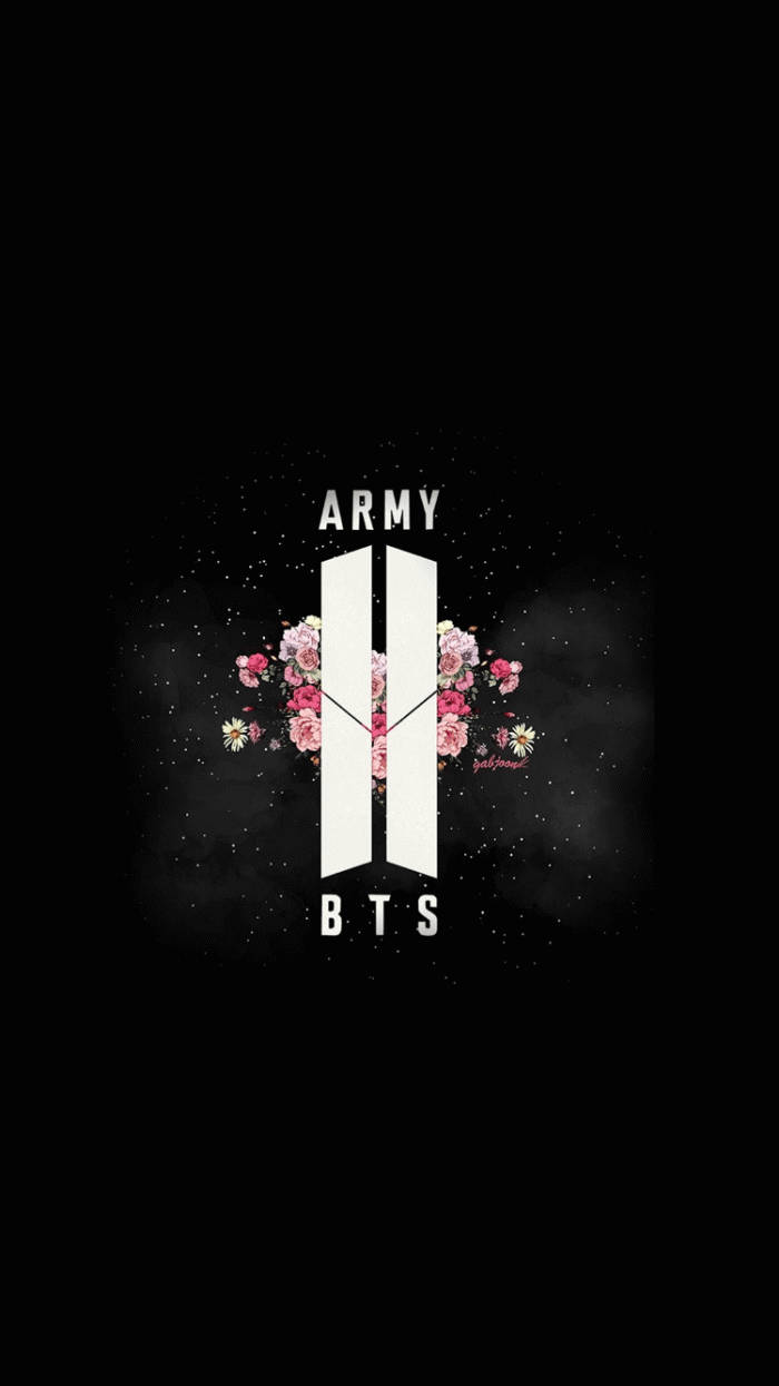 BTS गैलेक्सी आर्मी लोगो सितारों के साथ वॉलपेपर