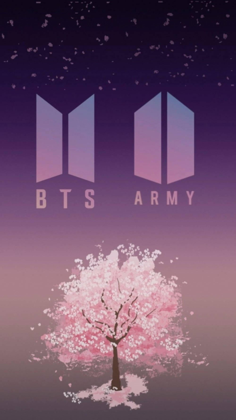BTS ARMY लोगो बैंगनी एस्थेटिक वॉलपेपर