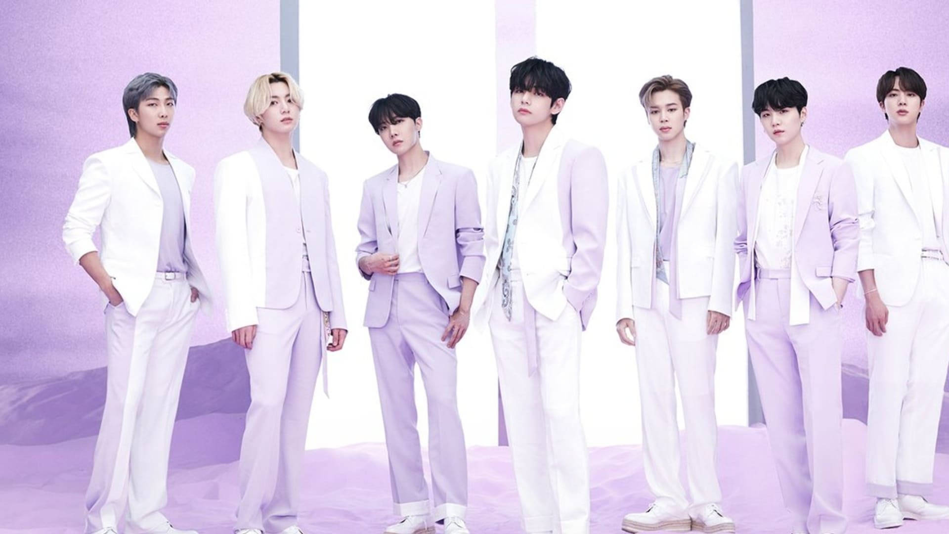 BTS K-Pop पेस्टल पर्पल वॉलपेपर