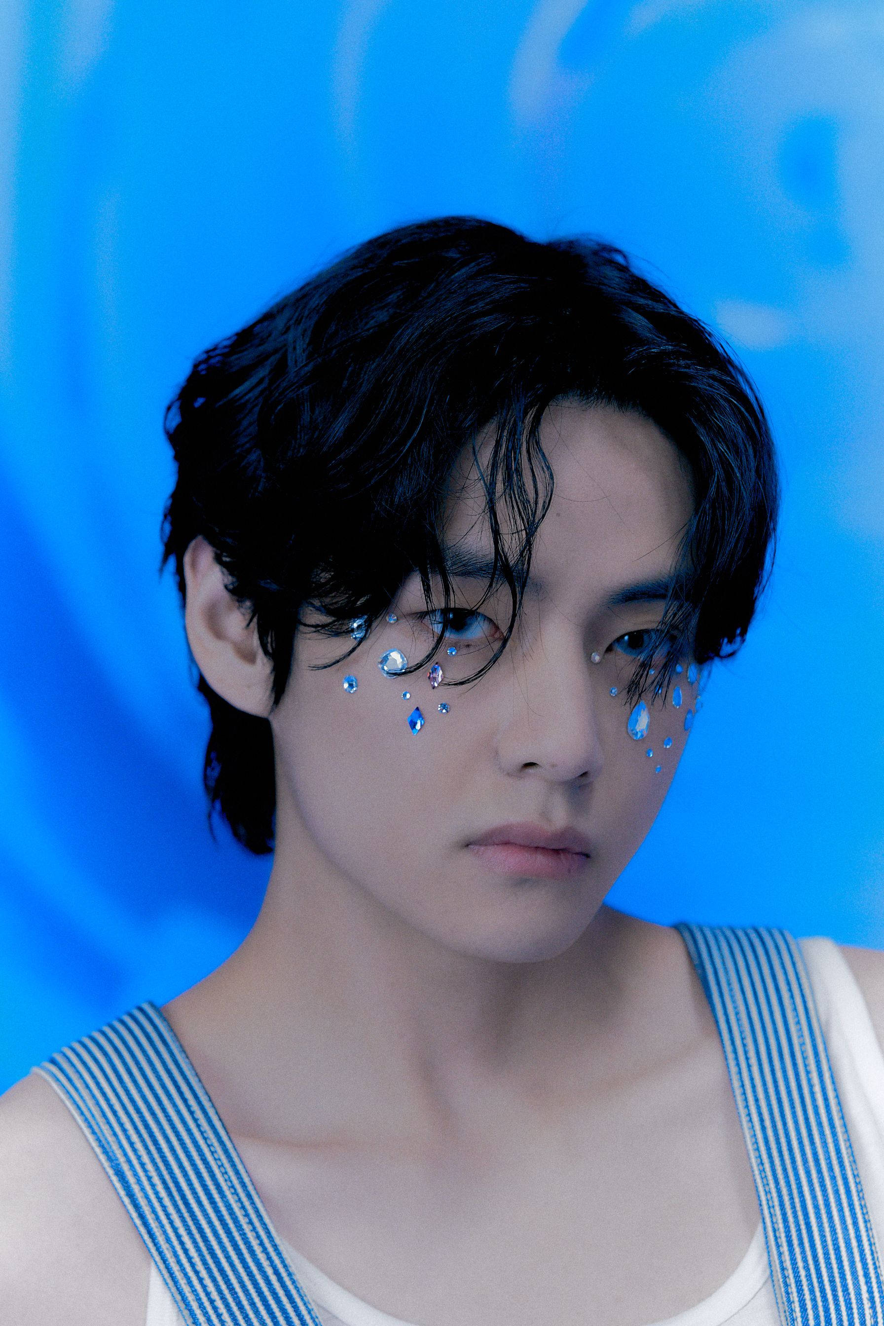 BTS V क्रिस्टल स्टिकर्स वॉलपेपर