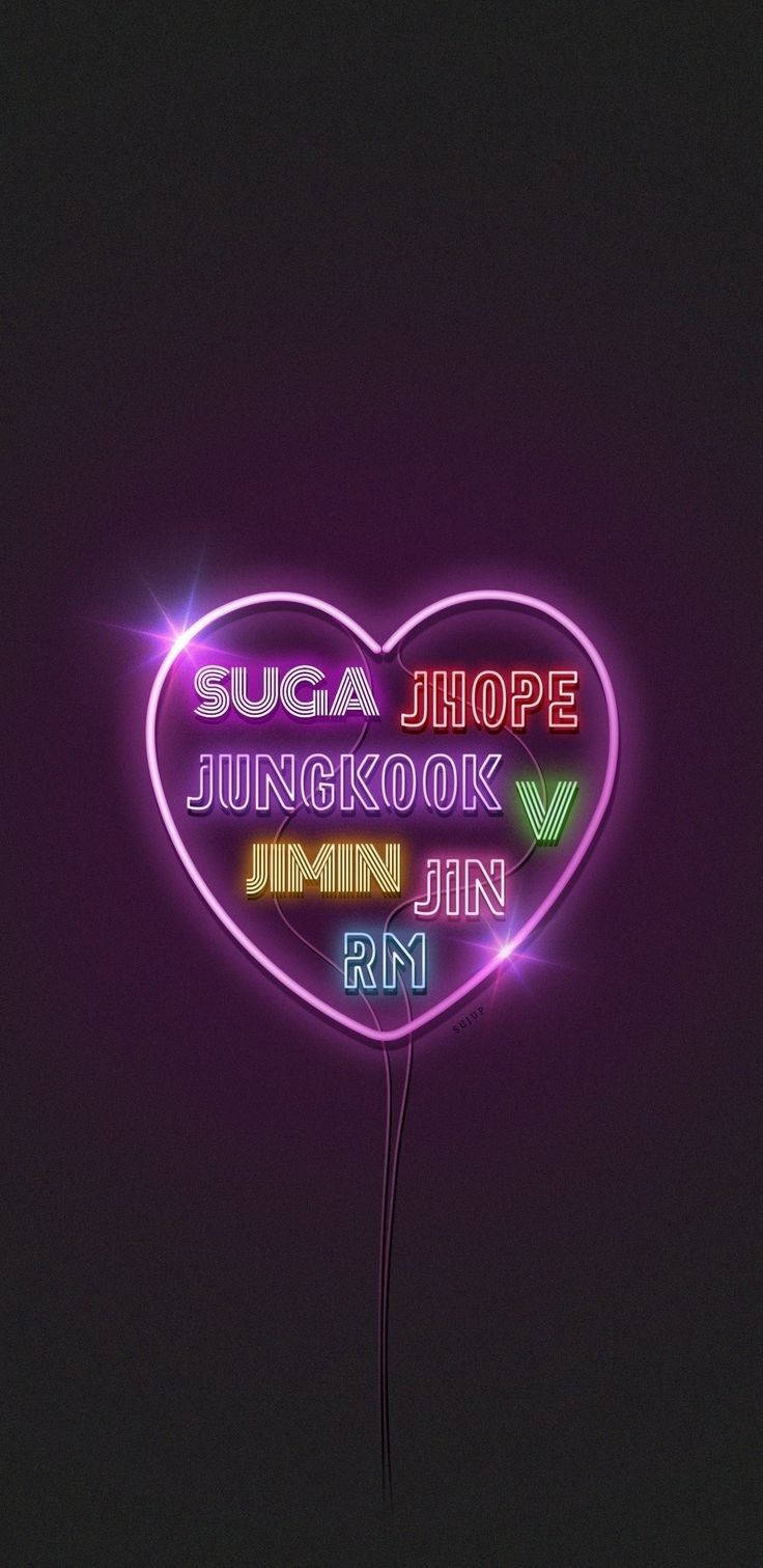 BTS एस्थेटिक नियॉन आर्ट वॉलपेपर
