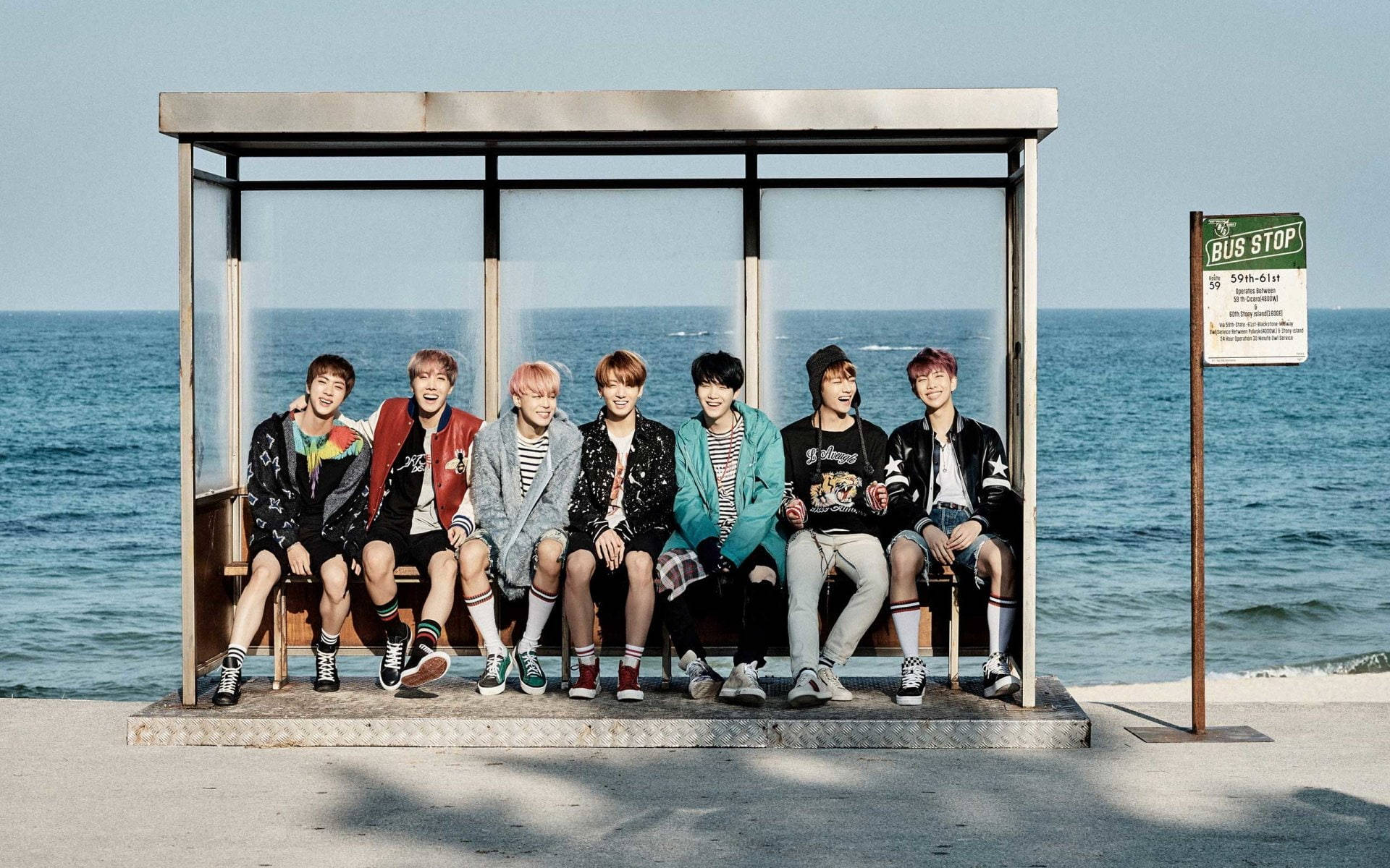 BTS ग्रुप फोटो YNWA वॉलपेपर