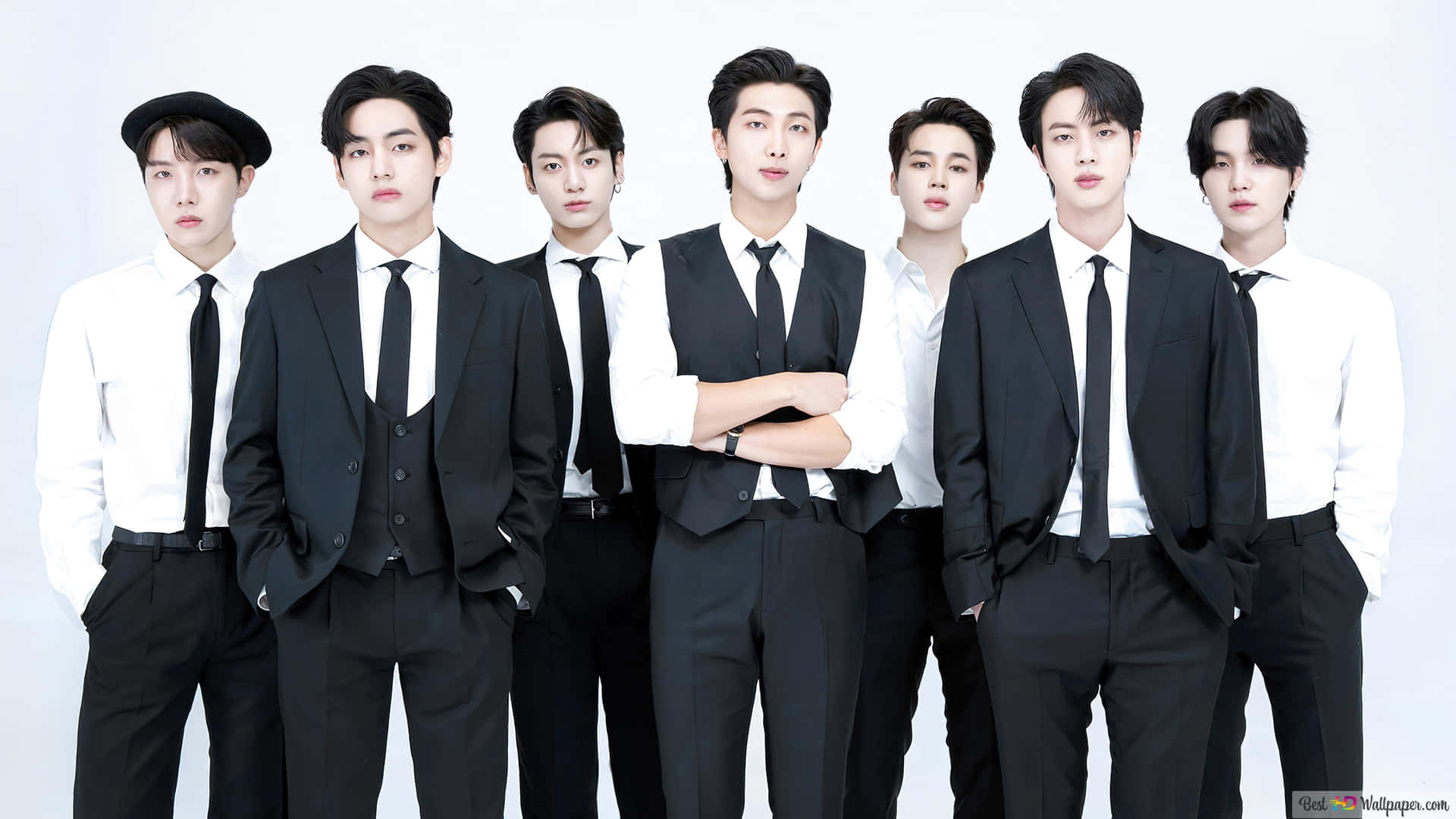 BTS फोटोशूट ब्लैक एंड व्हाइट फॉर्मल — बीटीएस वॉलपेपर