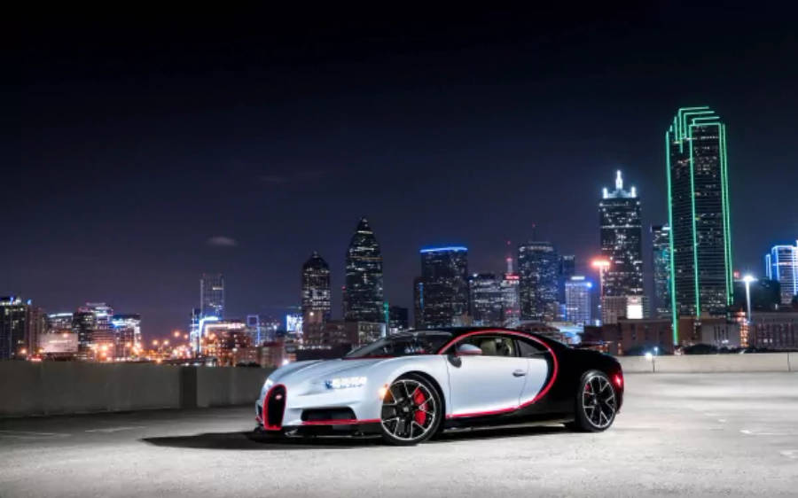 सफेद Bugatti Chiron 4K वॉलपेपर