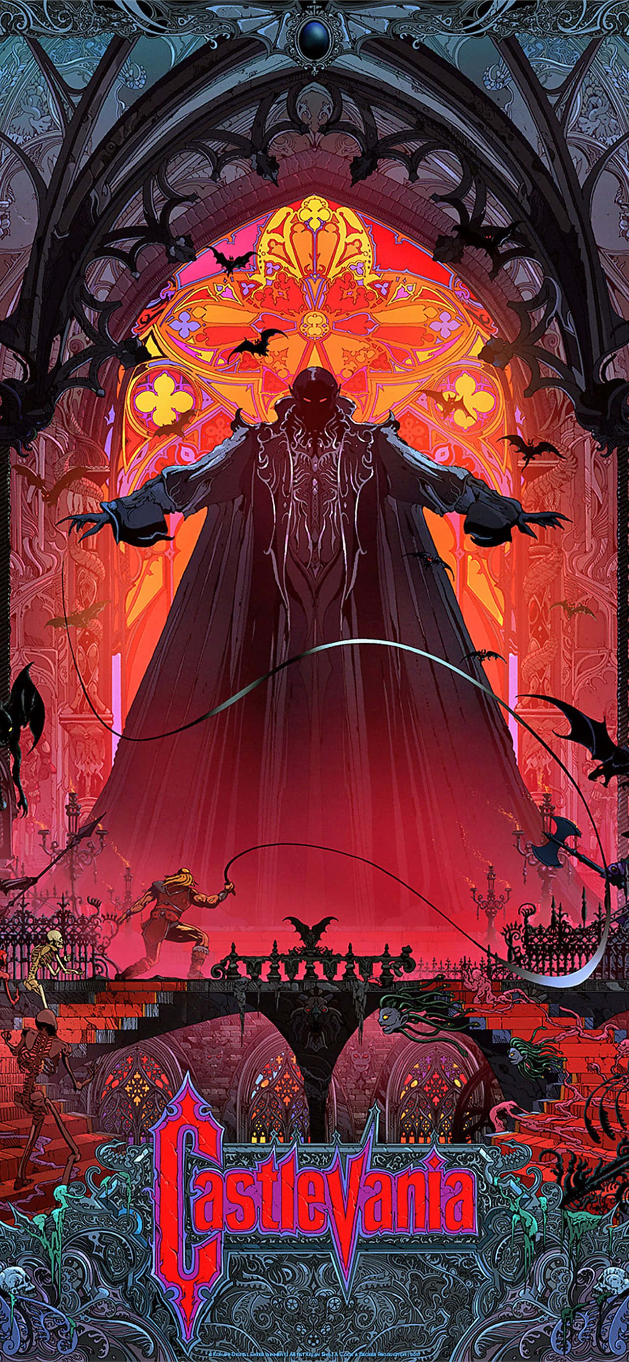 चाँद के नीचे गॉथिक महल - Castlevania से एक झलक वॉलपेपर