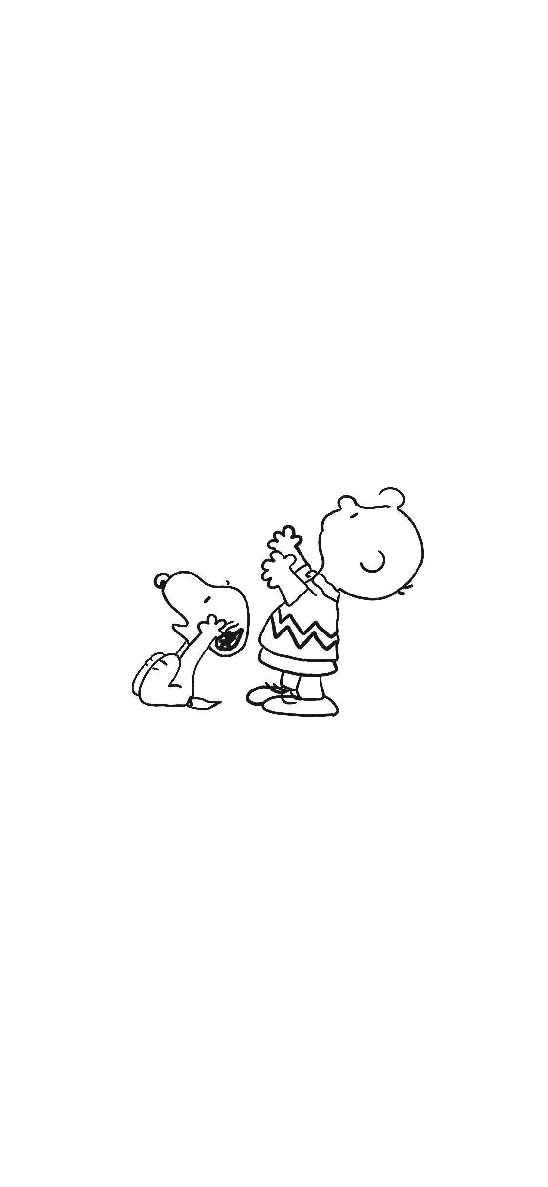 Charlie Brown Snoopy आउटलाइन वॉलपेपर