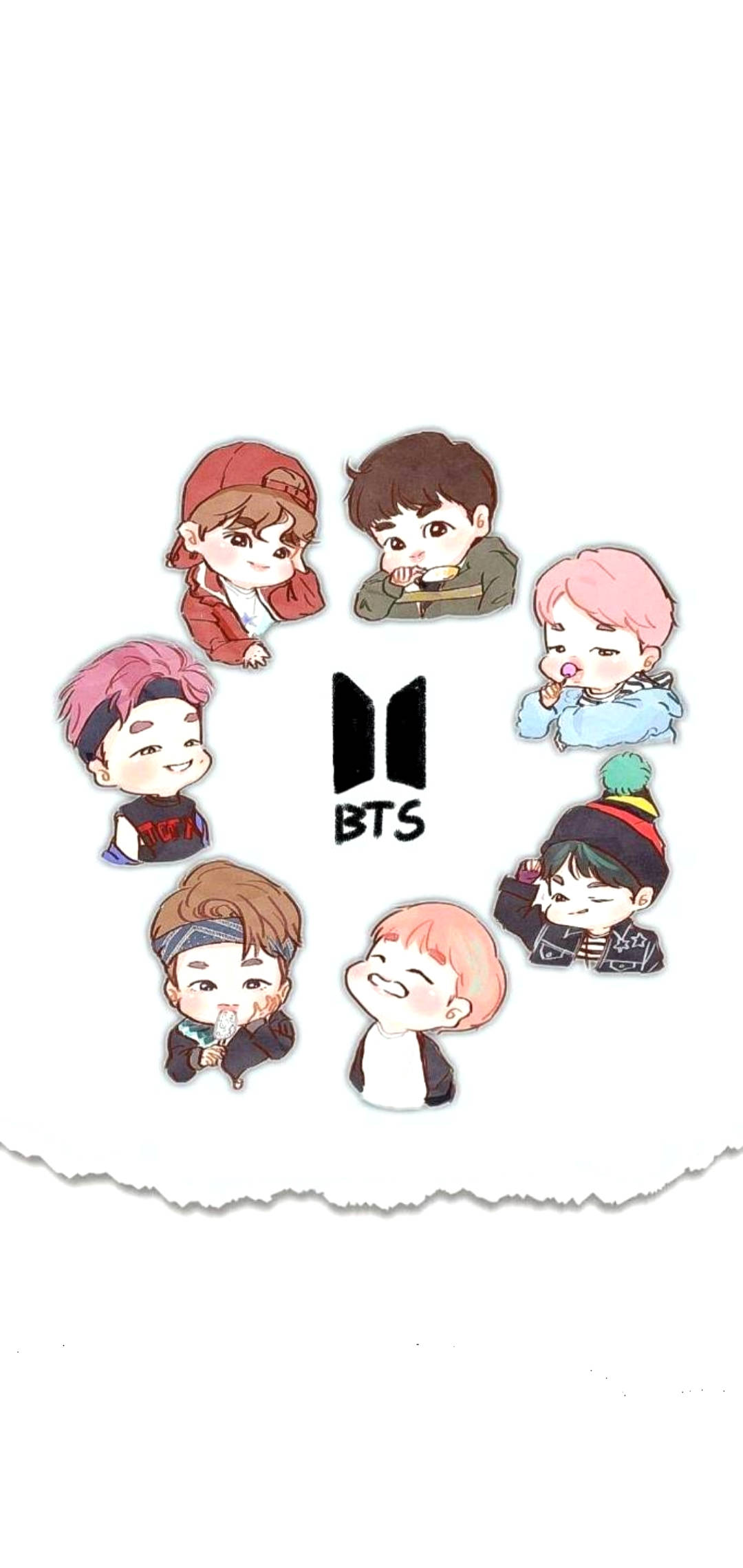 Chibi BTS लॉकस्क्रीन वॉलपेपर