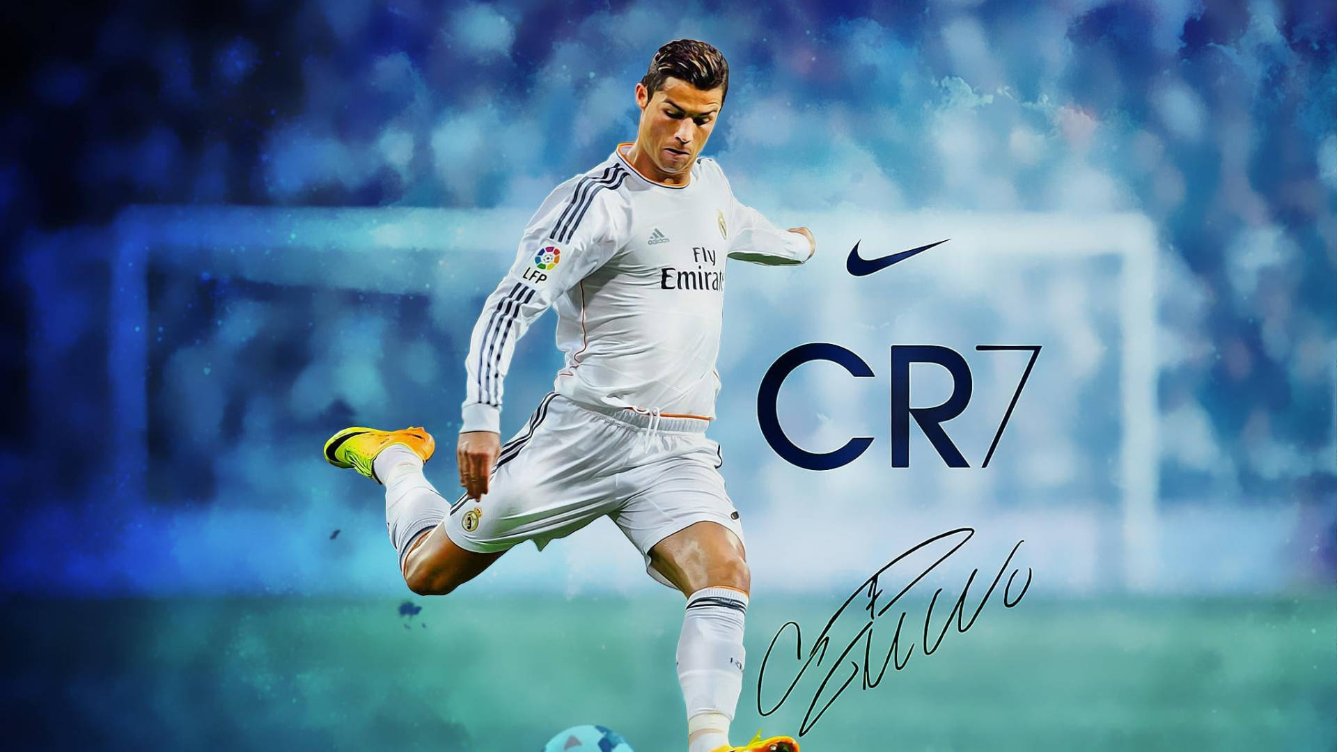 CR7 HD एब्स्ट्रैक्ट ब्लू बैकग्राउंड वॉलपेपर