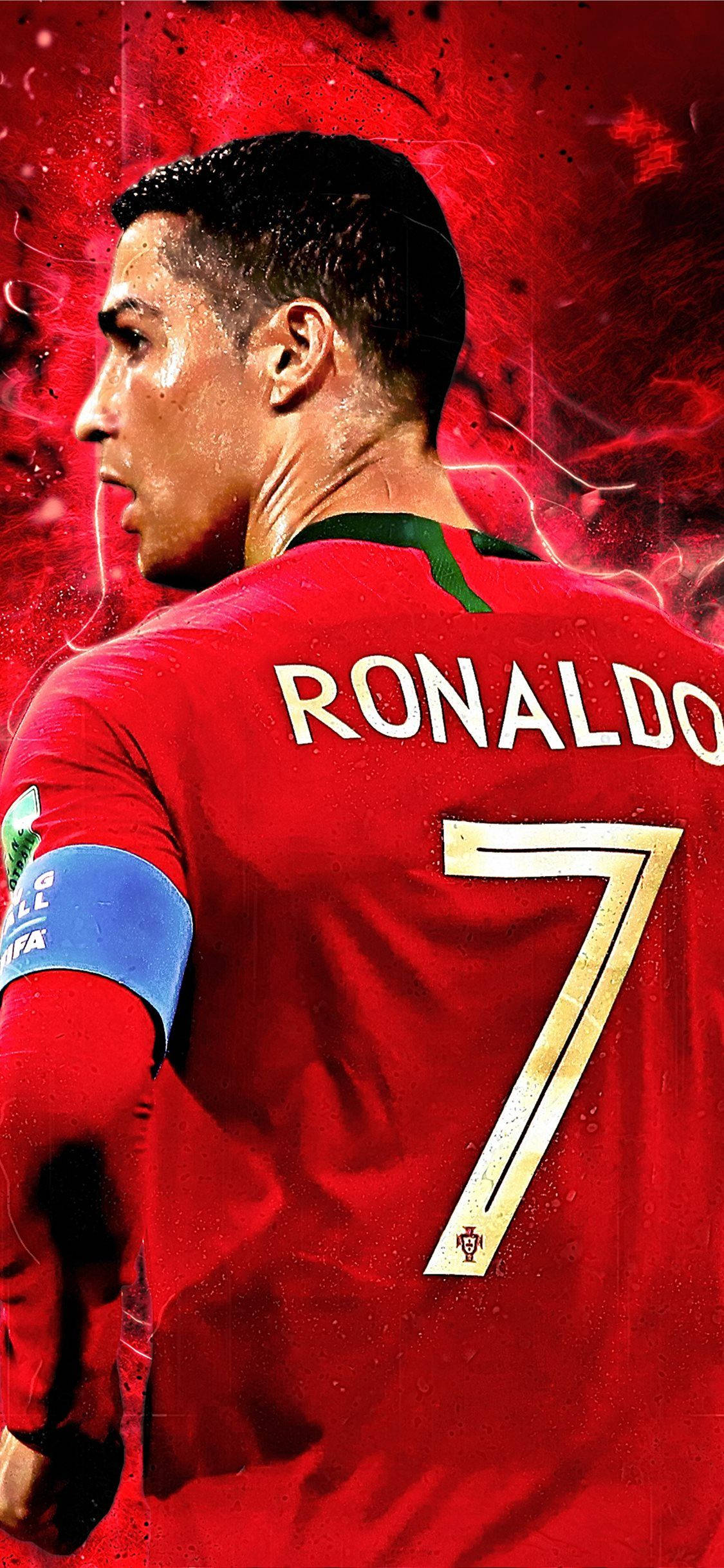 लाल CR7 क्रिस्टियानो रोनाल्डो iPhone वॉलपेपर