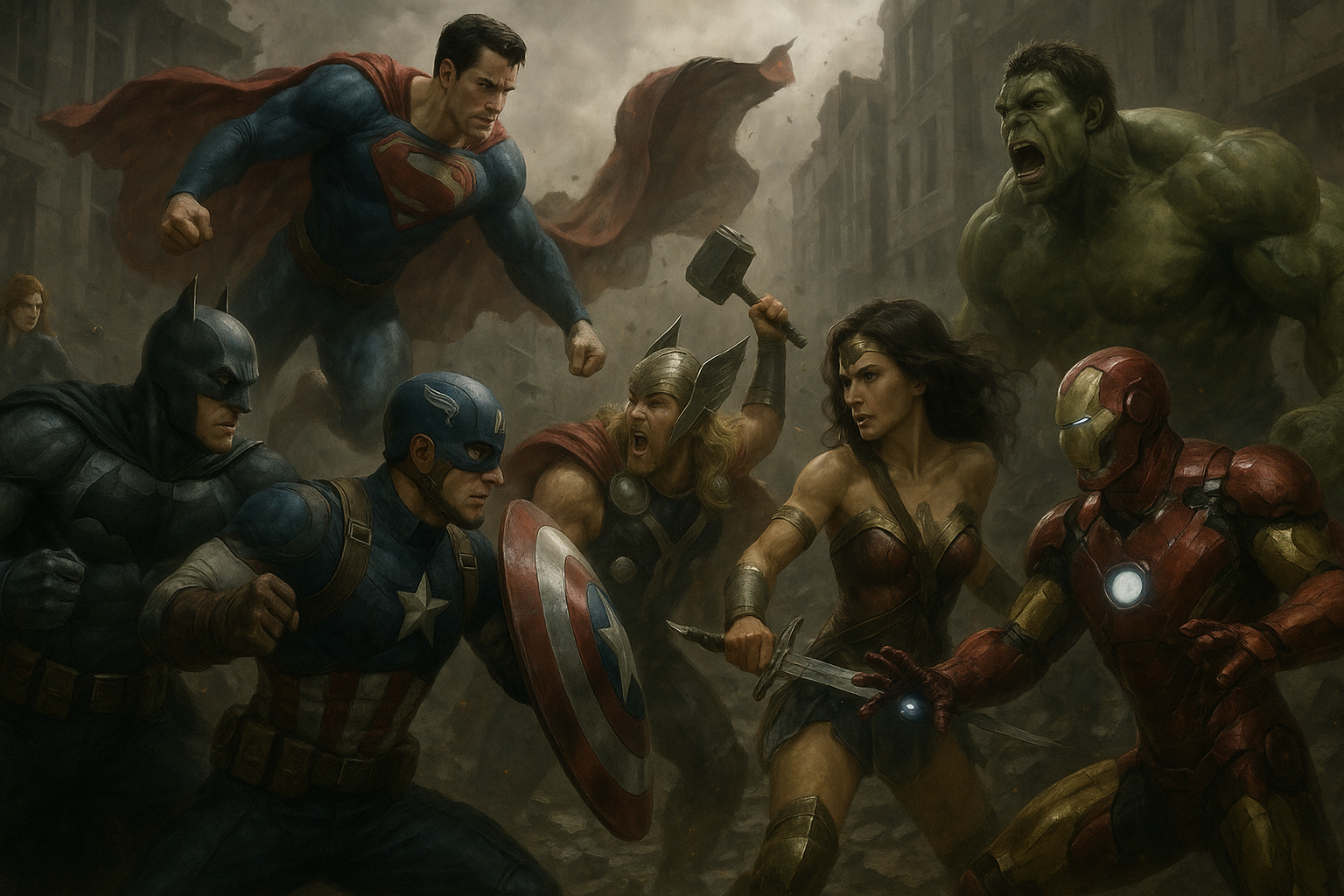 DC बनाम MARVEL यथार्थवादी वॉलपेपर
